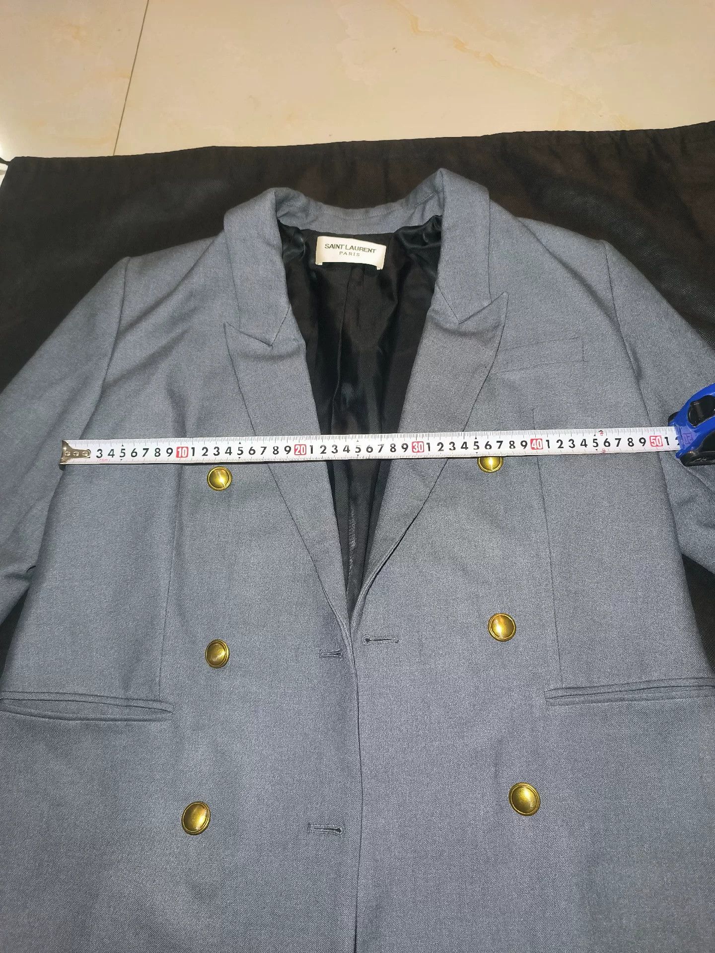 Saint Laurent Paris Saint Laurent Gray Double-Breasted Blazer Size L / US 10 / IT 46 - 5 Thumbnail