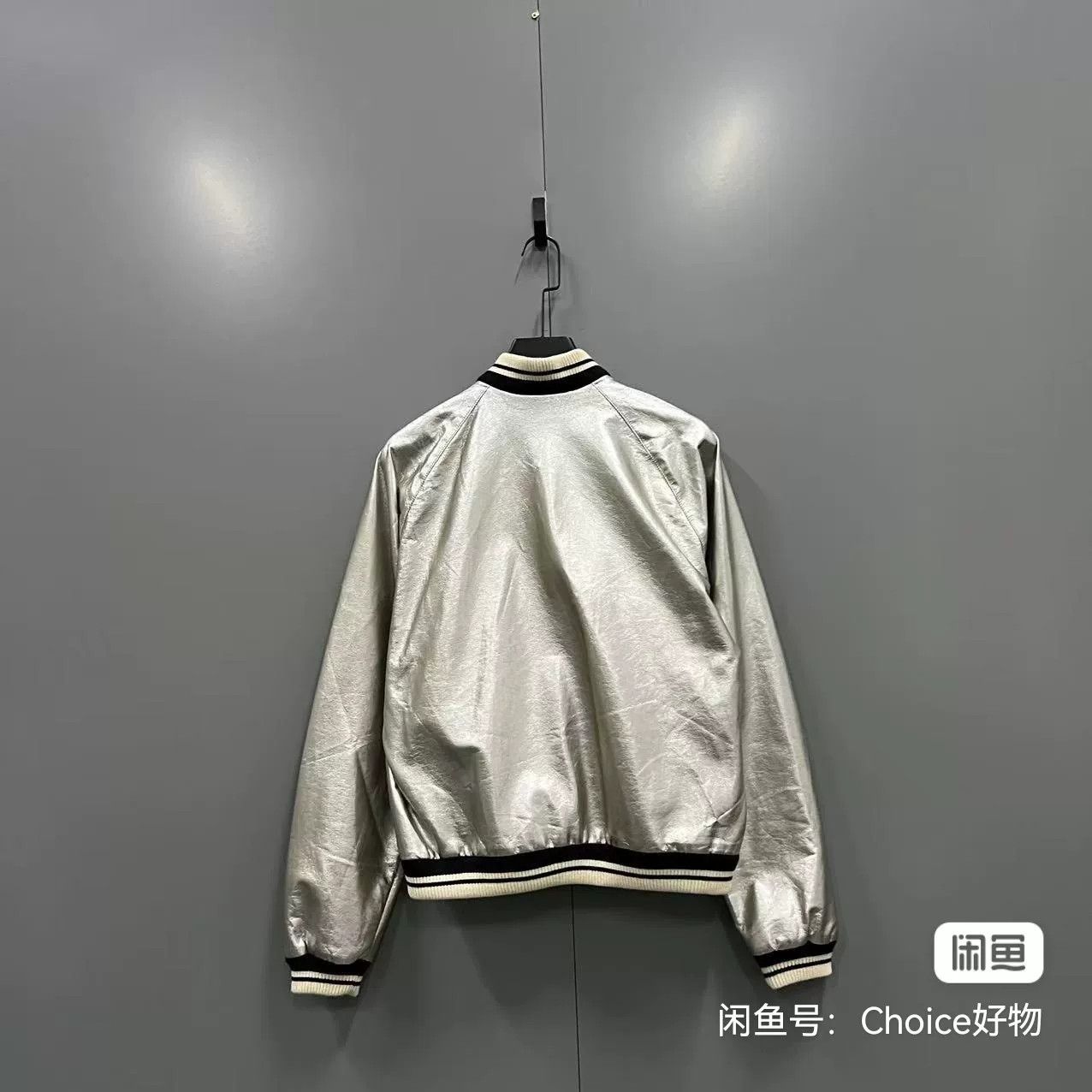 Saint Laurent Paris SAINT LAURENT Silver Metallic Bomber Jacket Size US XL / EU 56 / 4 - 2 Thumbnail