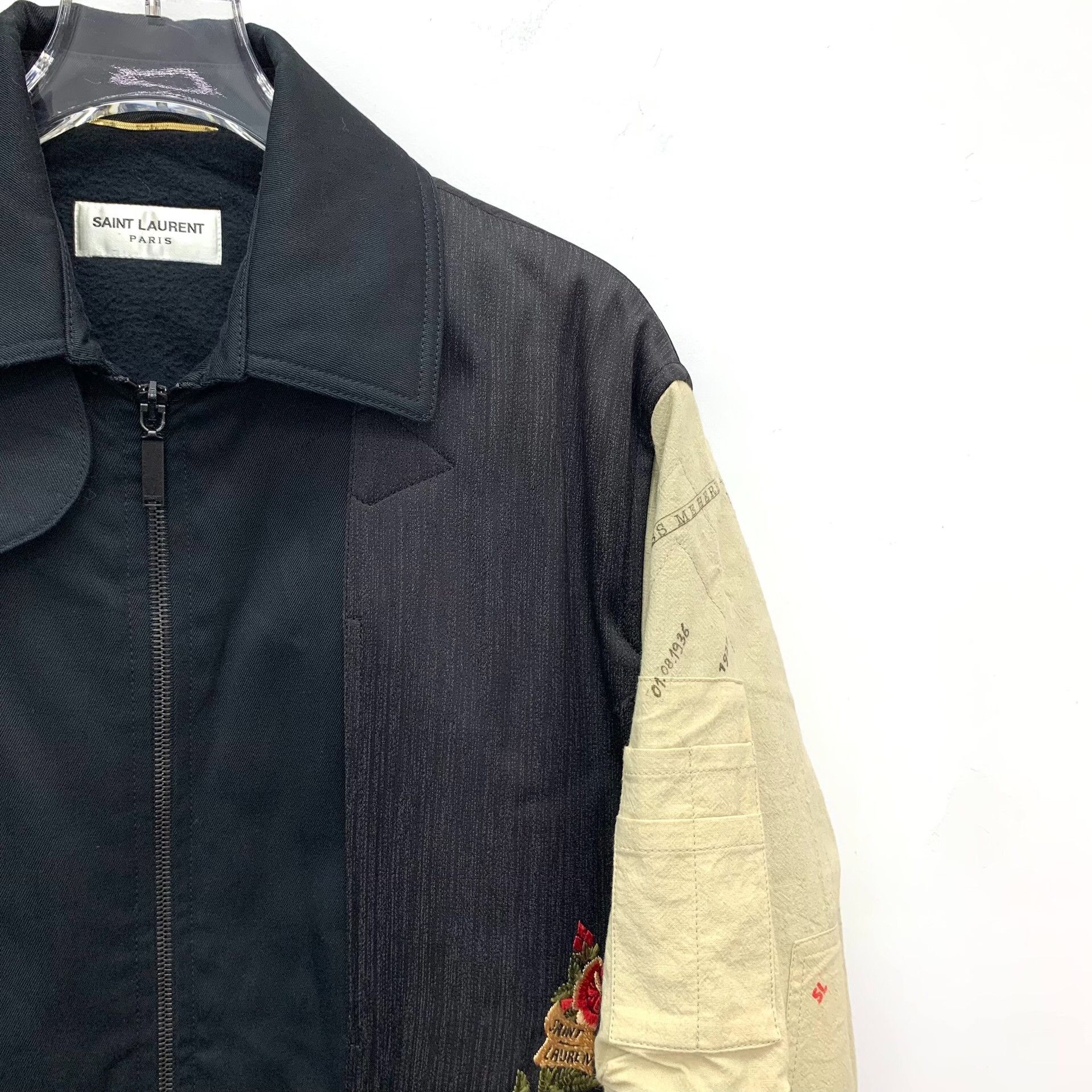 Yves Saint Laurent Saint Laurent Embroidered Colorblock Jacket Size XXS / US 00 / IT 34 - 3 Thumbnail
