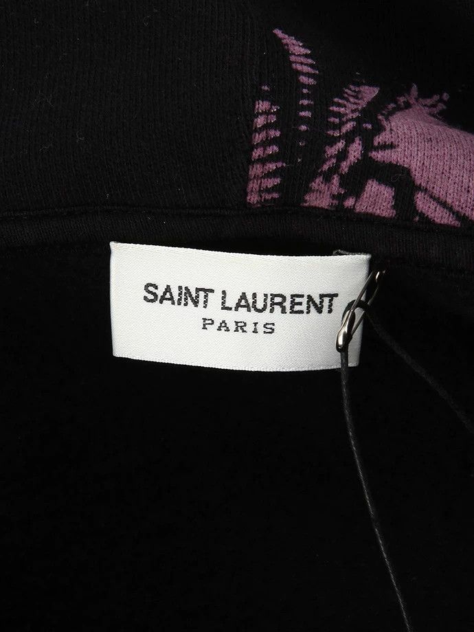 Saint Laurent Paris Saint Laurent Black Palm Tree Print Hoodie Size US M / EU 48-50 / 2 - 8 Thumbnail