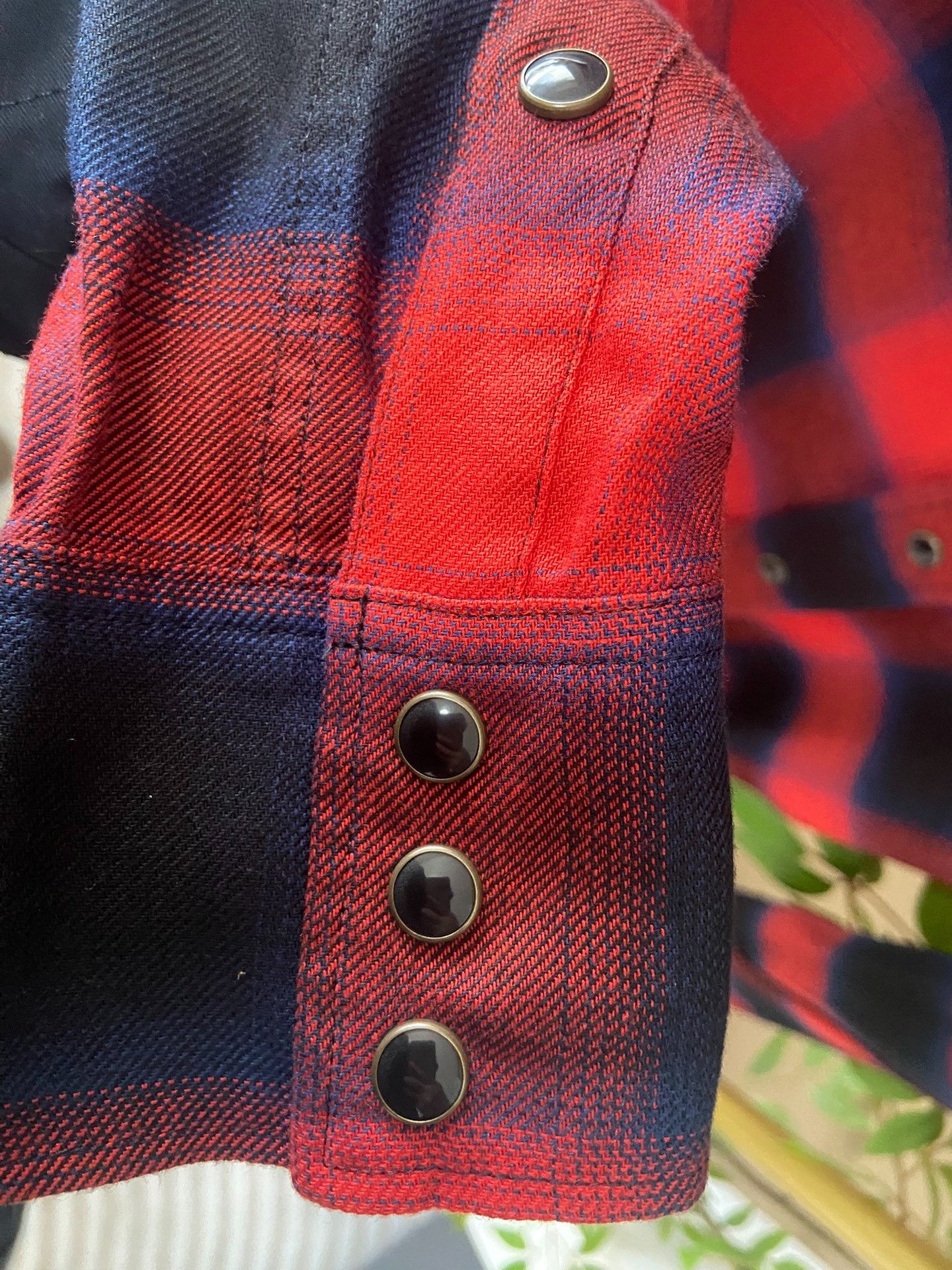 Saint Laurent Paris Saint Laurent Red Blue Plaid Shirt Size US L / EU 52-54 / 3 - 4 Thumbnail