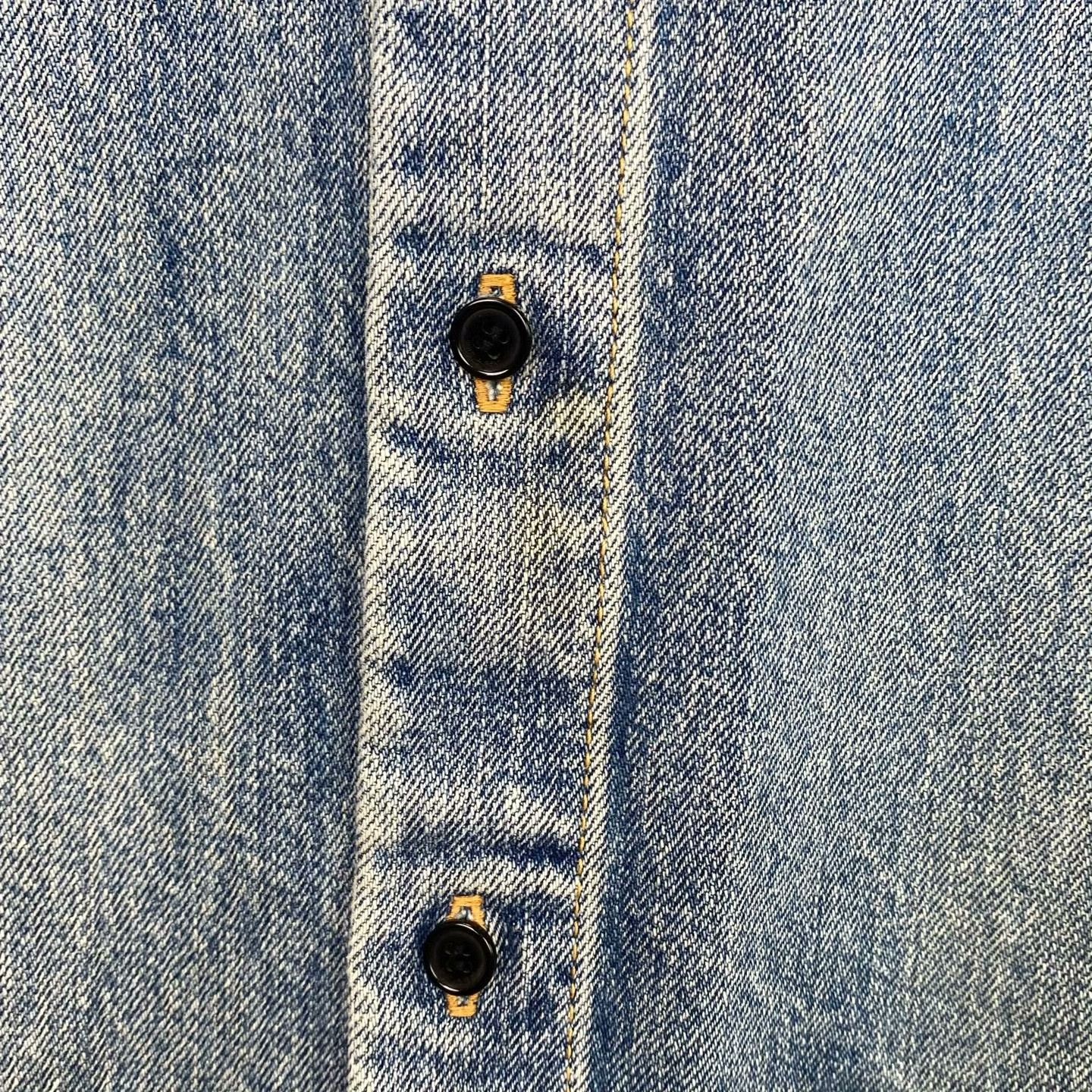 Saint Laurent Paris Saint Laurent Blue Logo Denim Shirt Size US L / EU 52-54 / 3 - 5 Thumbnail