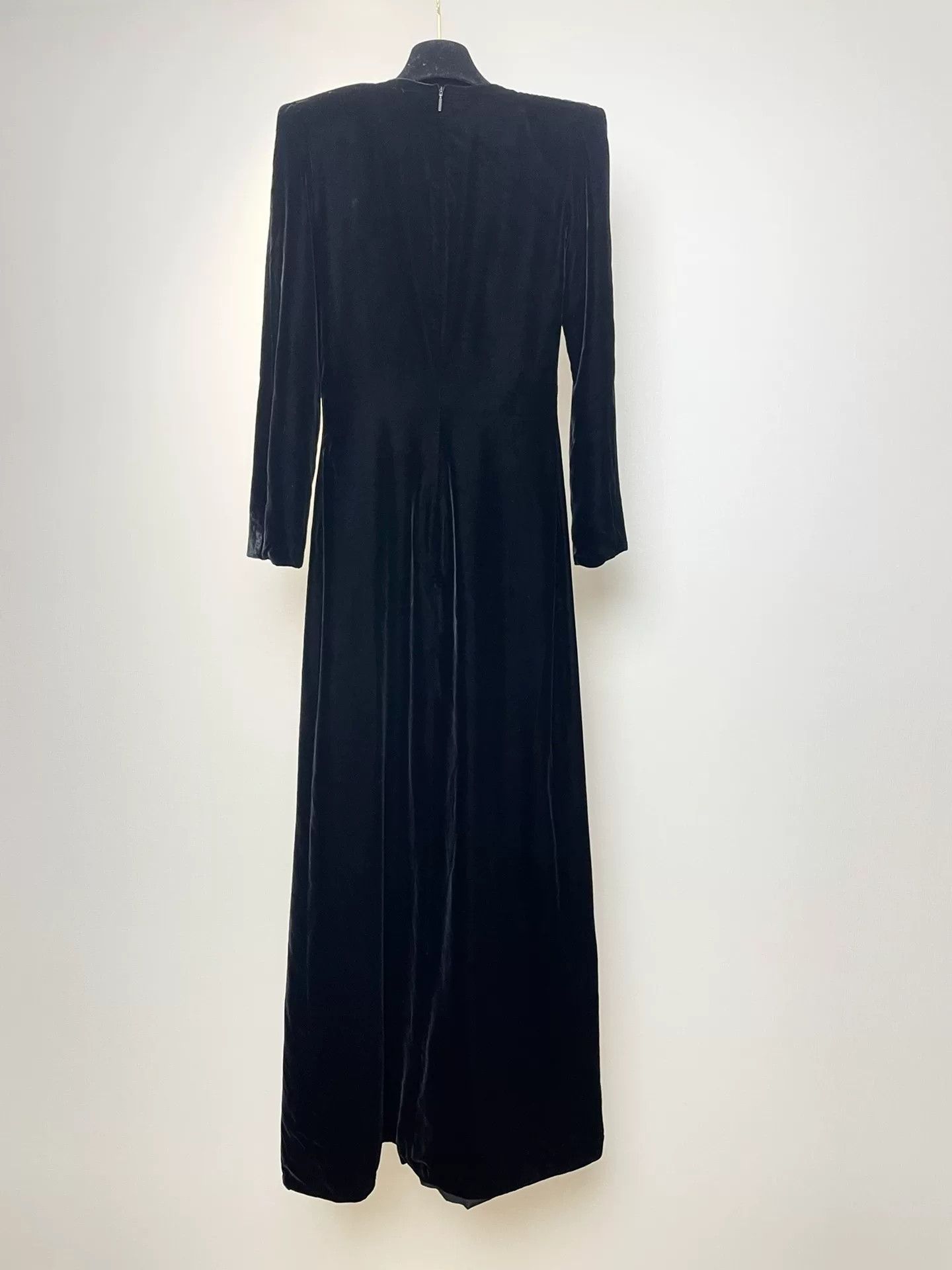 Yves Saint Laurent Yves Saint Laurent Black Velvet Crystal Dress Size XS / US 0-2 / IT 36-38 - 4 Thumbnail