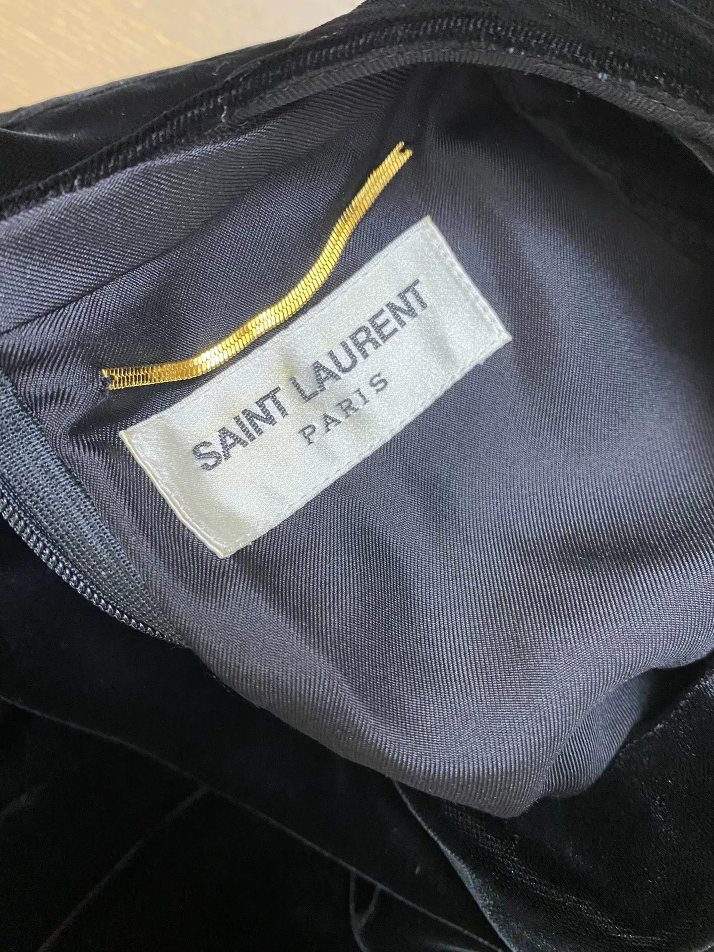 Yves Saint Laurent Yves Saint Laurent Black Velvet Crystal Dress Size XS / US 0-2 / IT 36-38 - 8 Thumbnail