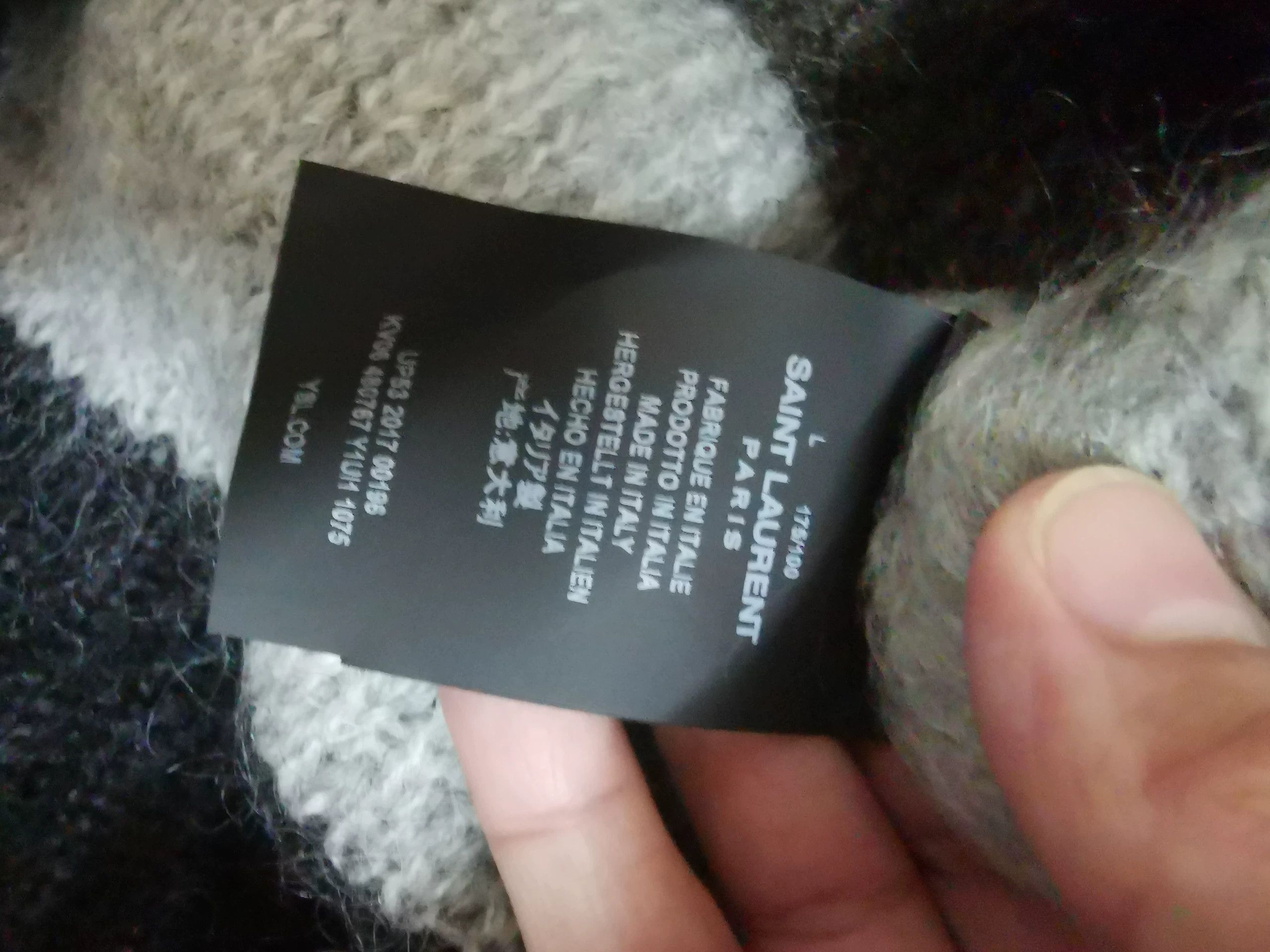Saint Laurent Paris Saint Laurent Gradient Black-Gray Fuzzy Sweater Size US L / EU 52-54 / 3 - 2 Thumbnail