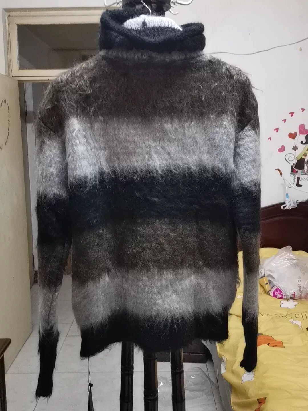 Saint Laurent Paris Saint Laurent Gradient Black-Gray Fuzzy Sweater Size US L / EU 52-54 / 3 - 5 Thumbnail