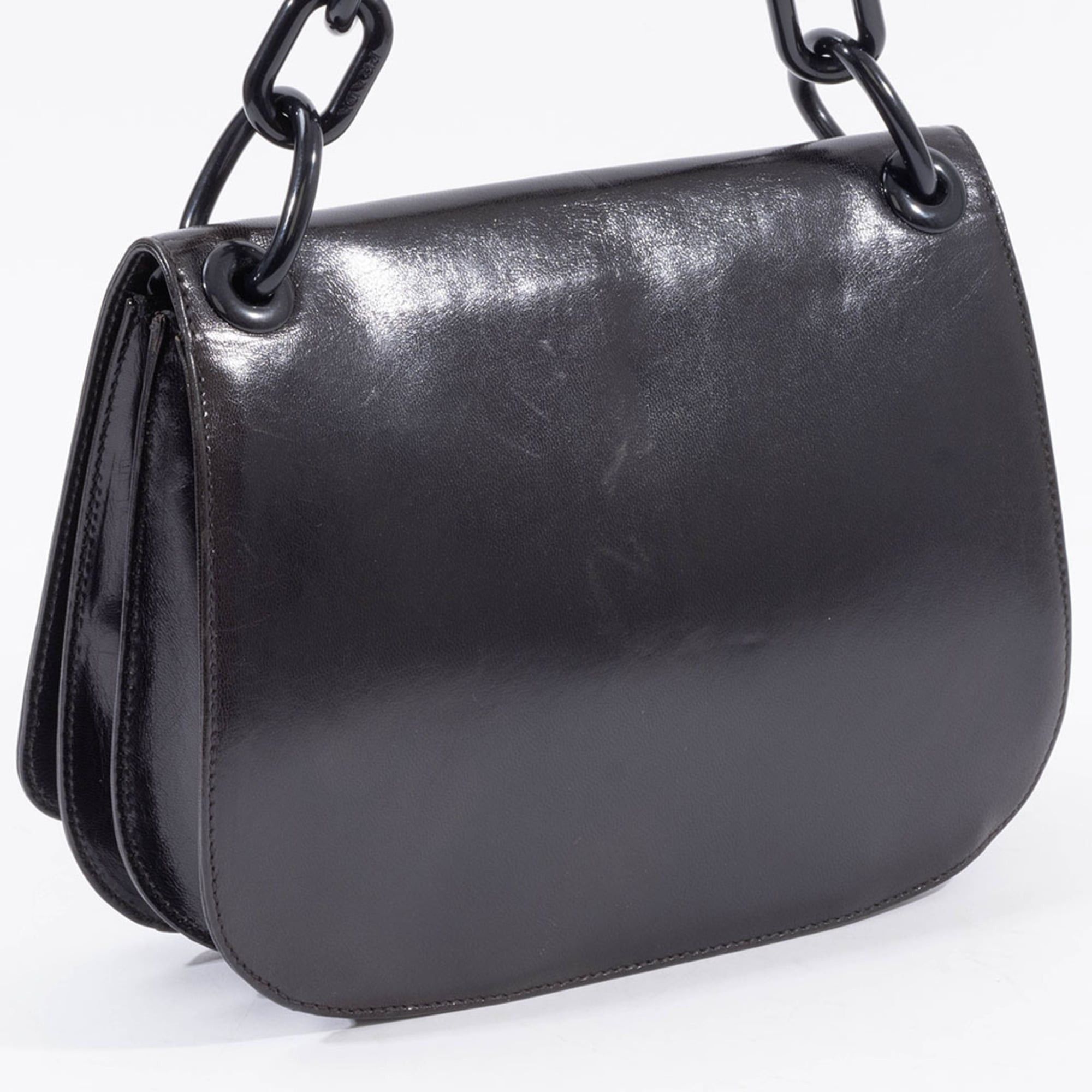 Prada Prada Madras Swing Chain Shoulder Bag B6622 in Black Leather Size ONE SIZE - 9 Thumbnail