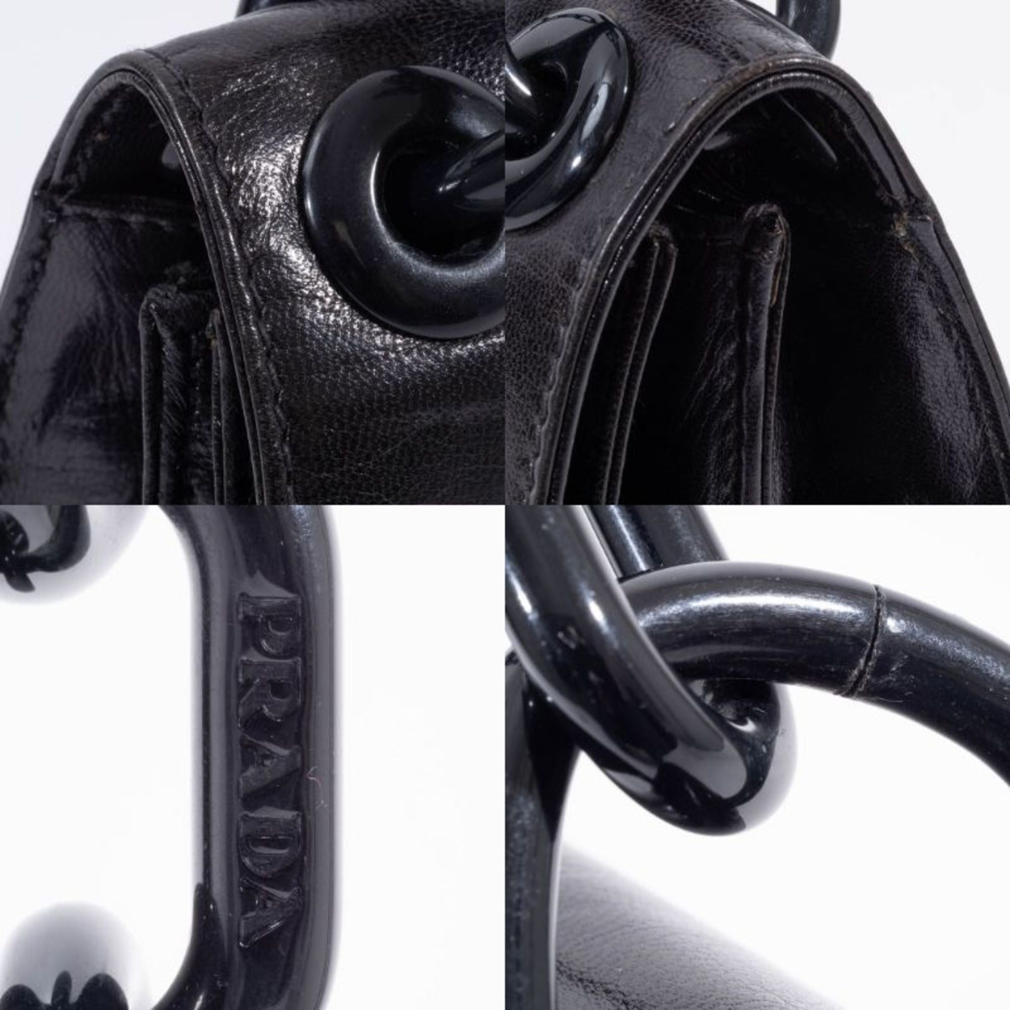 Prada Prada Madras Swing Chain Shoulder Bag B6622 in Black Leather Size ONE SIZE - 17 Thumbnail
