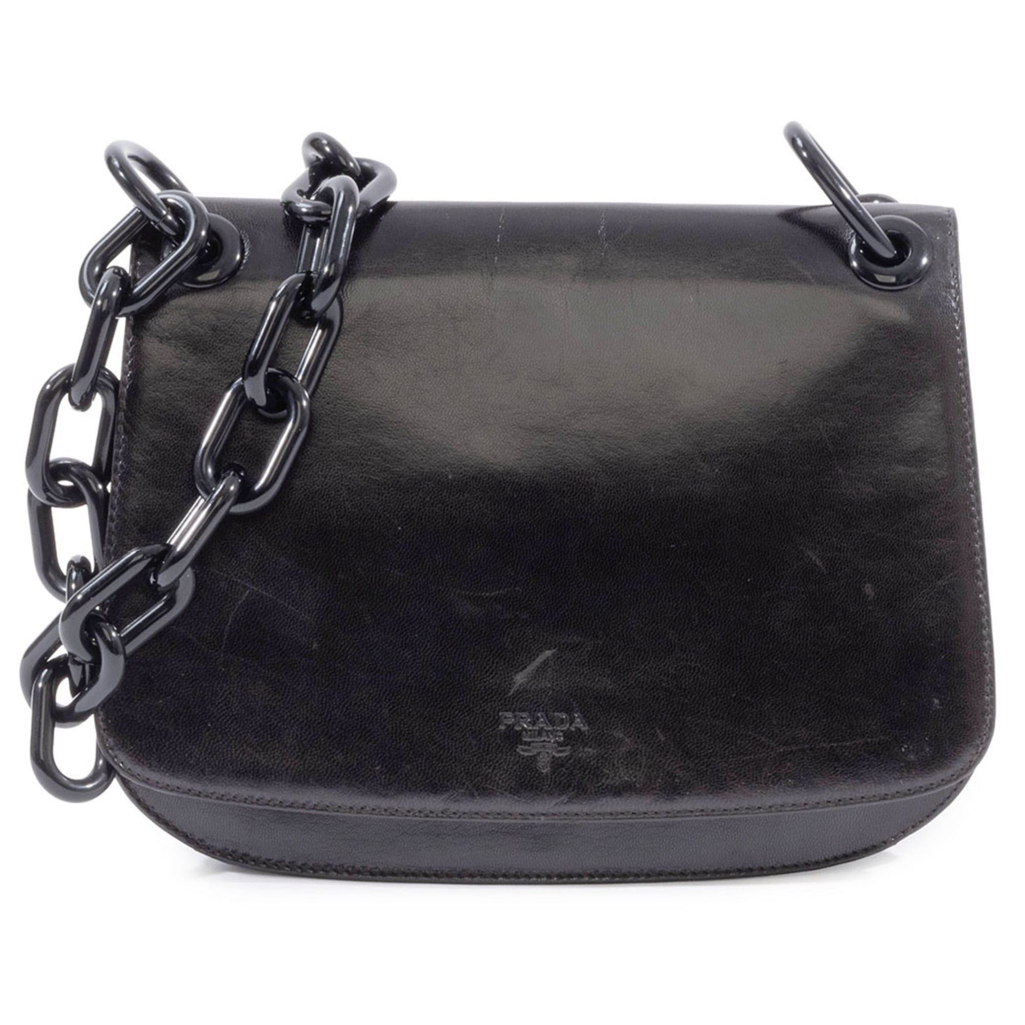 Prada Prada Madras Swing Chain Shoulder Bag B6622 in Black Leather Size ONE SIZE - 2 Thumbnail