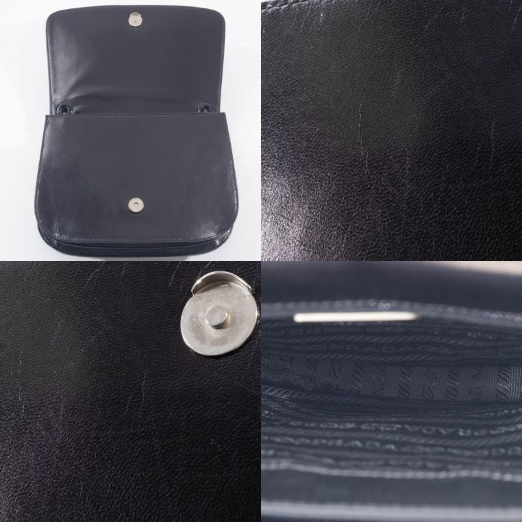 Prada Prada Madras Swing Chain Shoulder Bag B6622 in Black Leather Size ONE SIZE - 14 Thumbnail