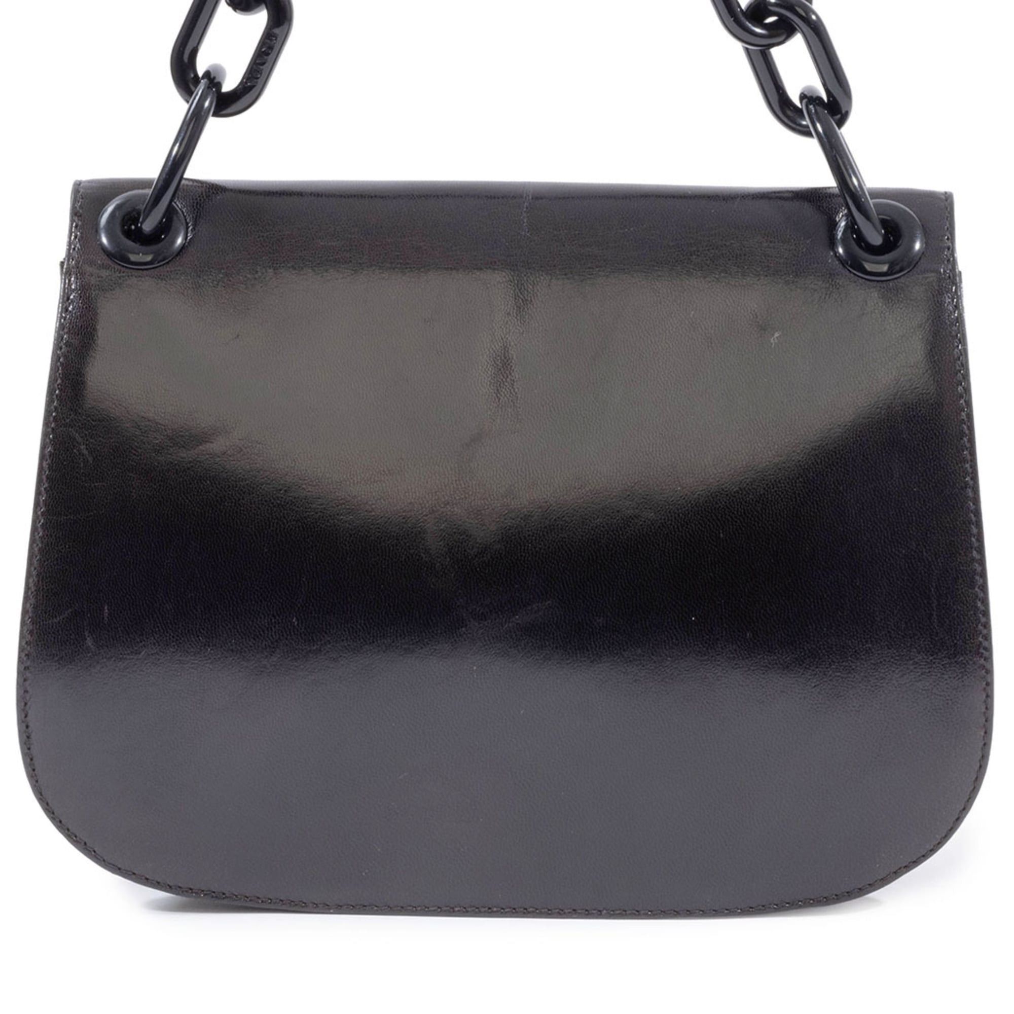 Prada Prada Madras Swing Chain Shoulder Bag B6622 in Black Leather Size ONE SIZE - 3 Thumbnail