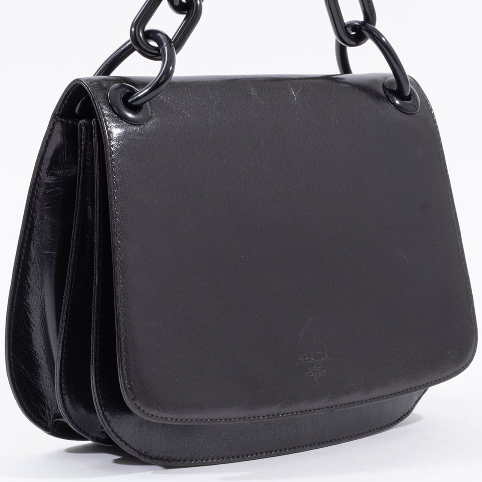 Prada Prada Madras Swing Chain Shoulder Bag B6622 in Black Leather Size ONE SIZE - 8 Thumbnail