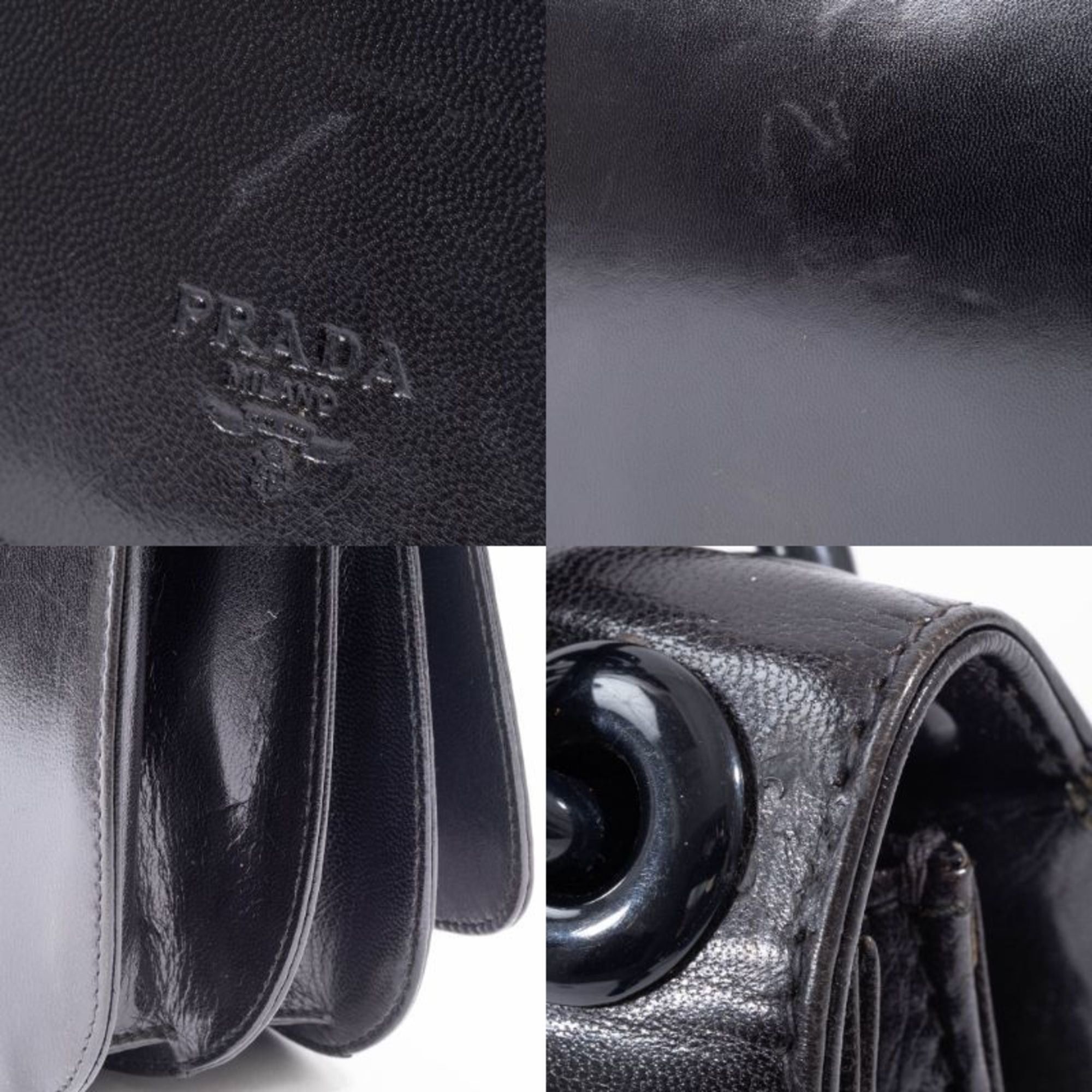 Prada Prada Madras Swing Chain Shoulder Bag B6622 in Black Leather Size ONE SIZE - 18 Thumbnail