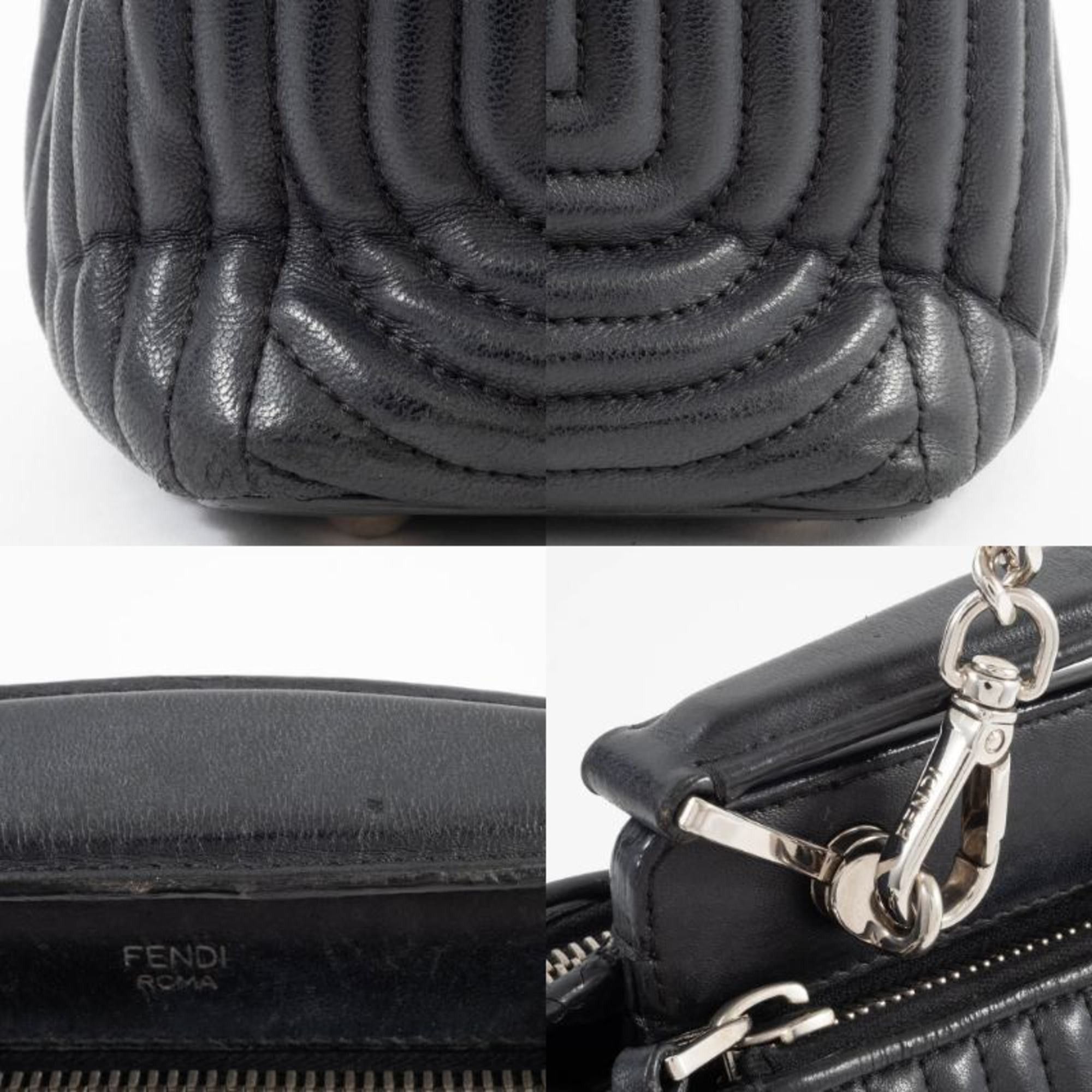 Fendi Fendi Dotcom Leather Shoulder Bag 8BN299 Black 2-Way Size ONE SIZE - 18 Thumbnail