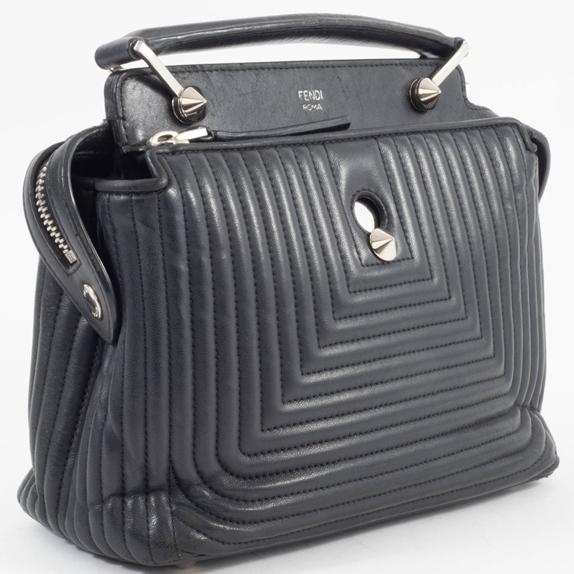 Fendi Fendi Dotcom Leather Shoulder Bag 8BN299 Black 2-Way Size ONE SIZE - 8 Thumbnail