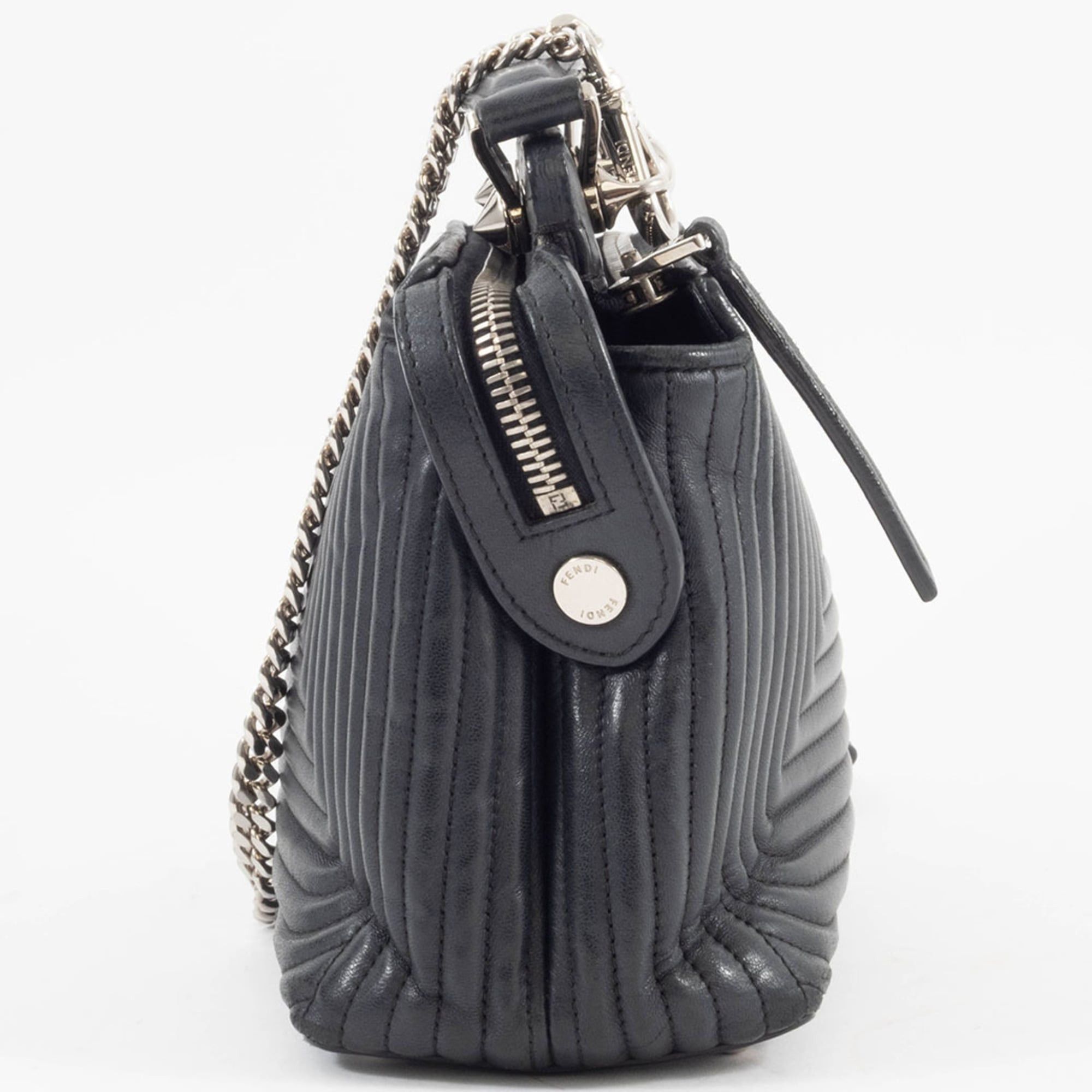 Fendi Fendi Dotcom Leather Shoulder Bag 8BN299 Black 2-Way Size ONE SIZE - 5 Thumbnail