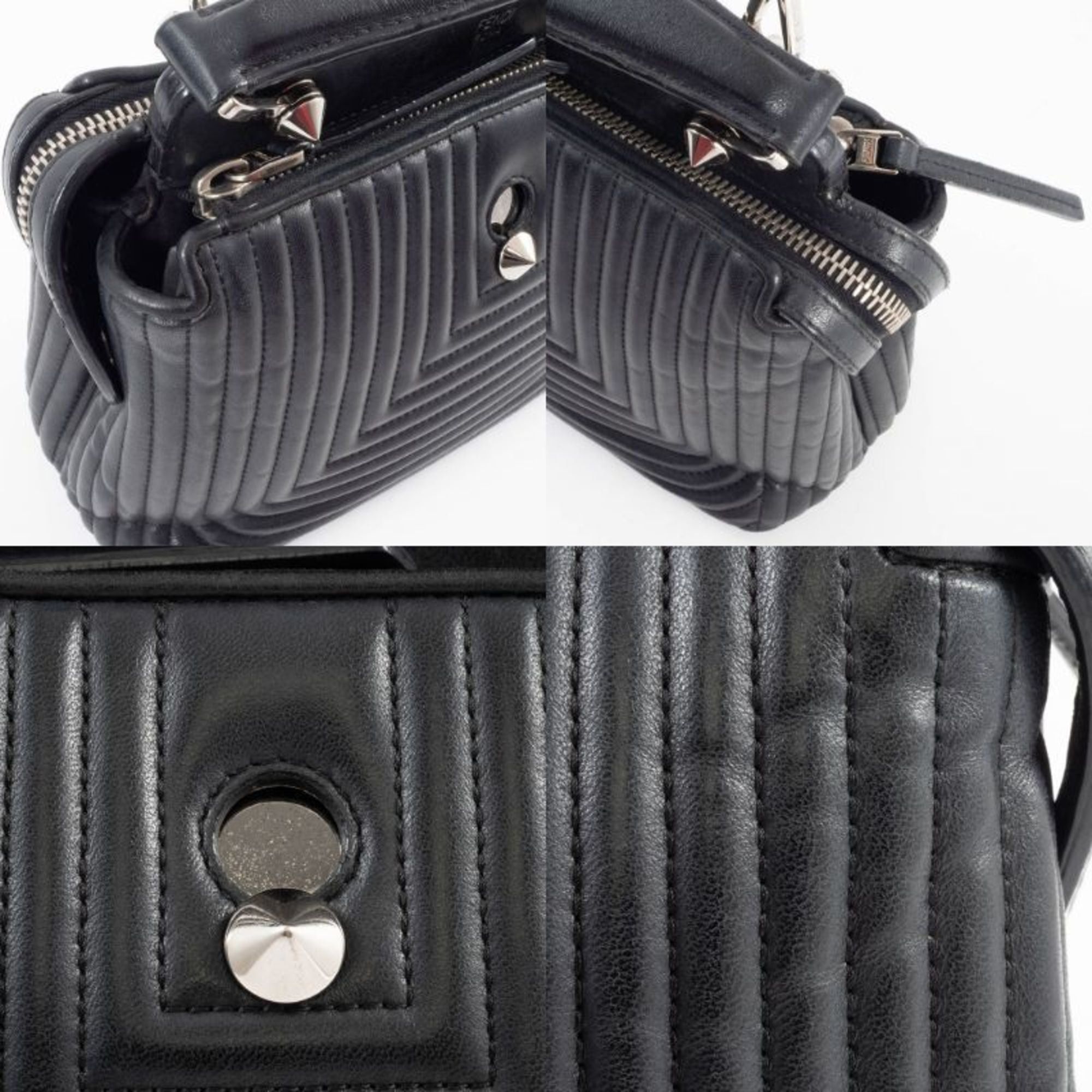 Fendi Fendi Dotcom Leather Shoulder Bag 8BN299 Black 2-Way Size ONE SIZE - 17 Thumbnail