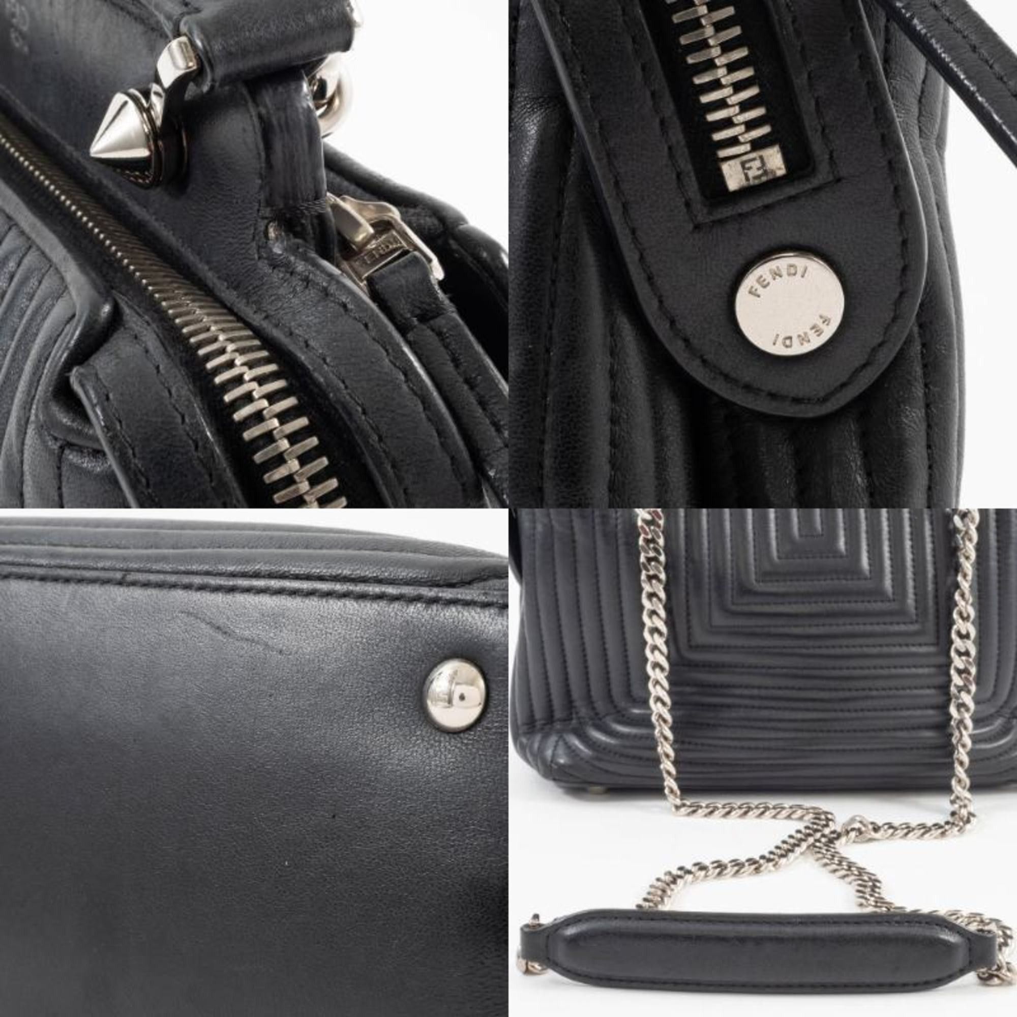 Fendi Fendi Dotcom Leather Shoulder Bag 8BN299 Black 2-Way Size ONE SIZE - 19 Thumbnail