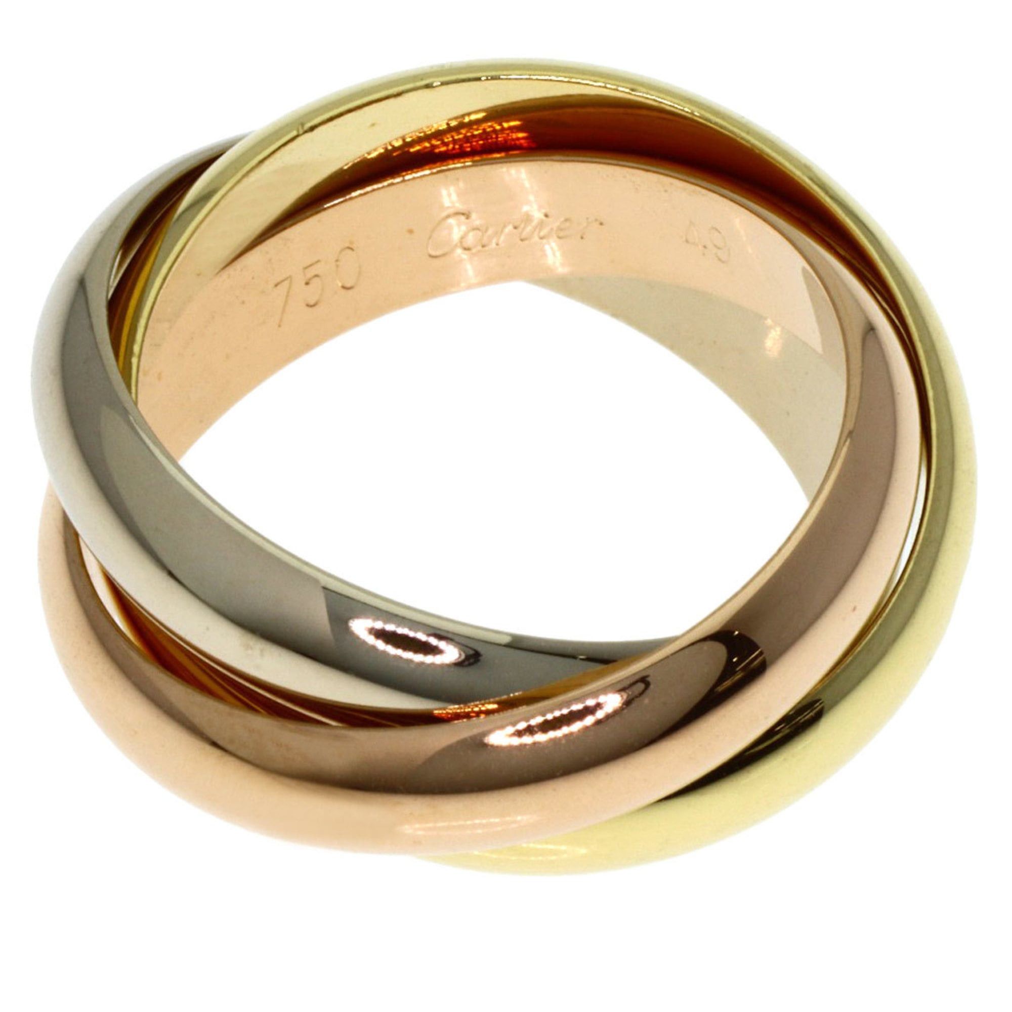 Cartier Cartier Trinity MM #49 Ring, 18K Yellow Gold/18KPG/18KWG, Women's Size ONE SIZE - 3 Thumbnail