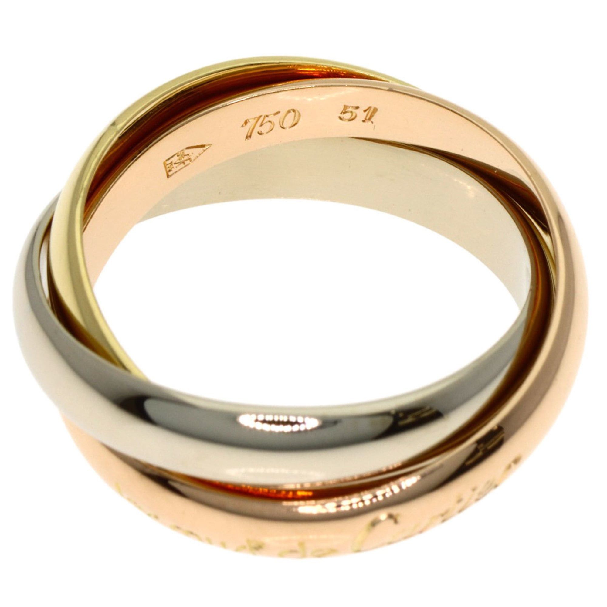 Cartier Cartier Trinity #51 Ring, 18K Yellow Gold/18KPG/18KWG, Women's Size ONE SIZE - 3 Thumbnail