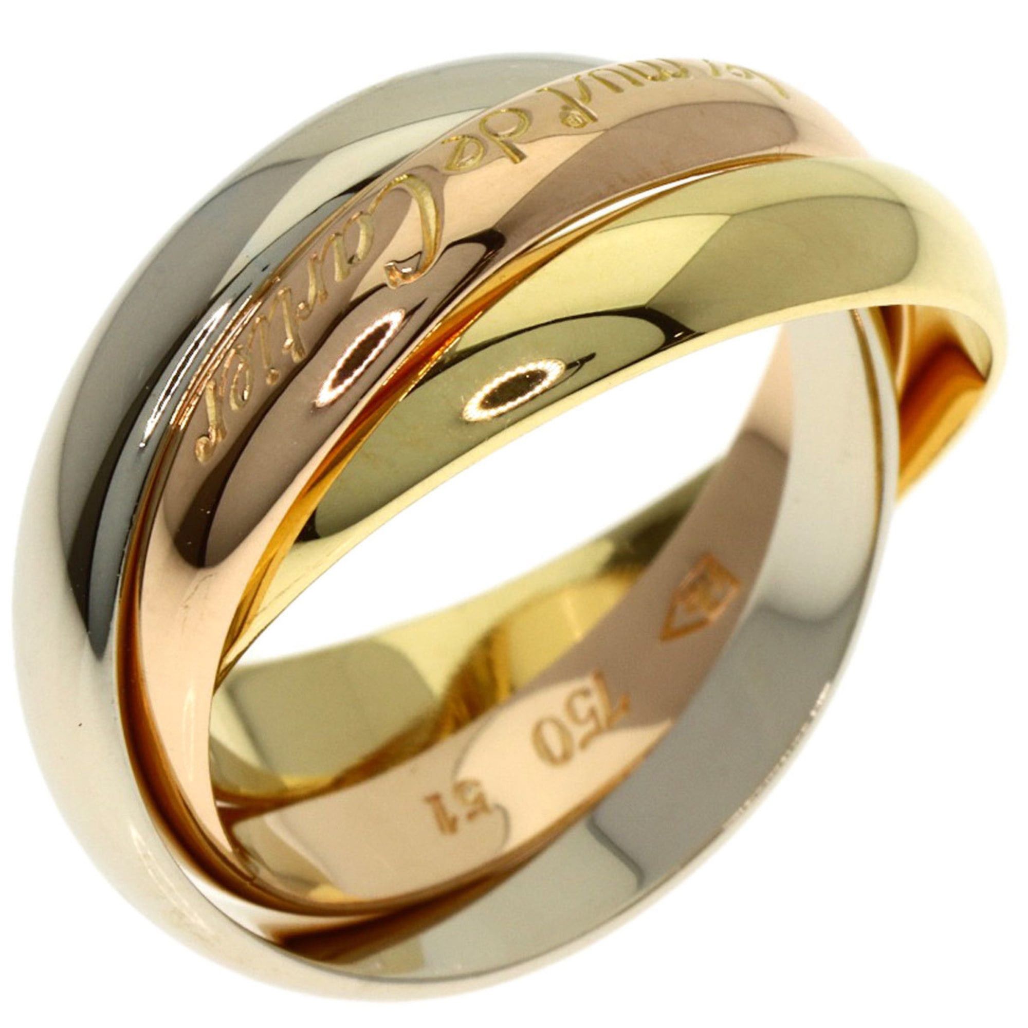 Cartier Cartier Trinity #51 Ring, 18K Yellow Gold/18KPG/18KWG, Women's Size ONE SIZE - 2 Thumbnail