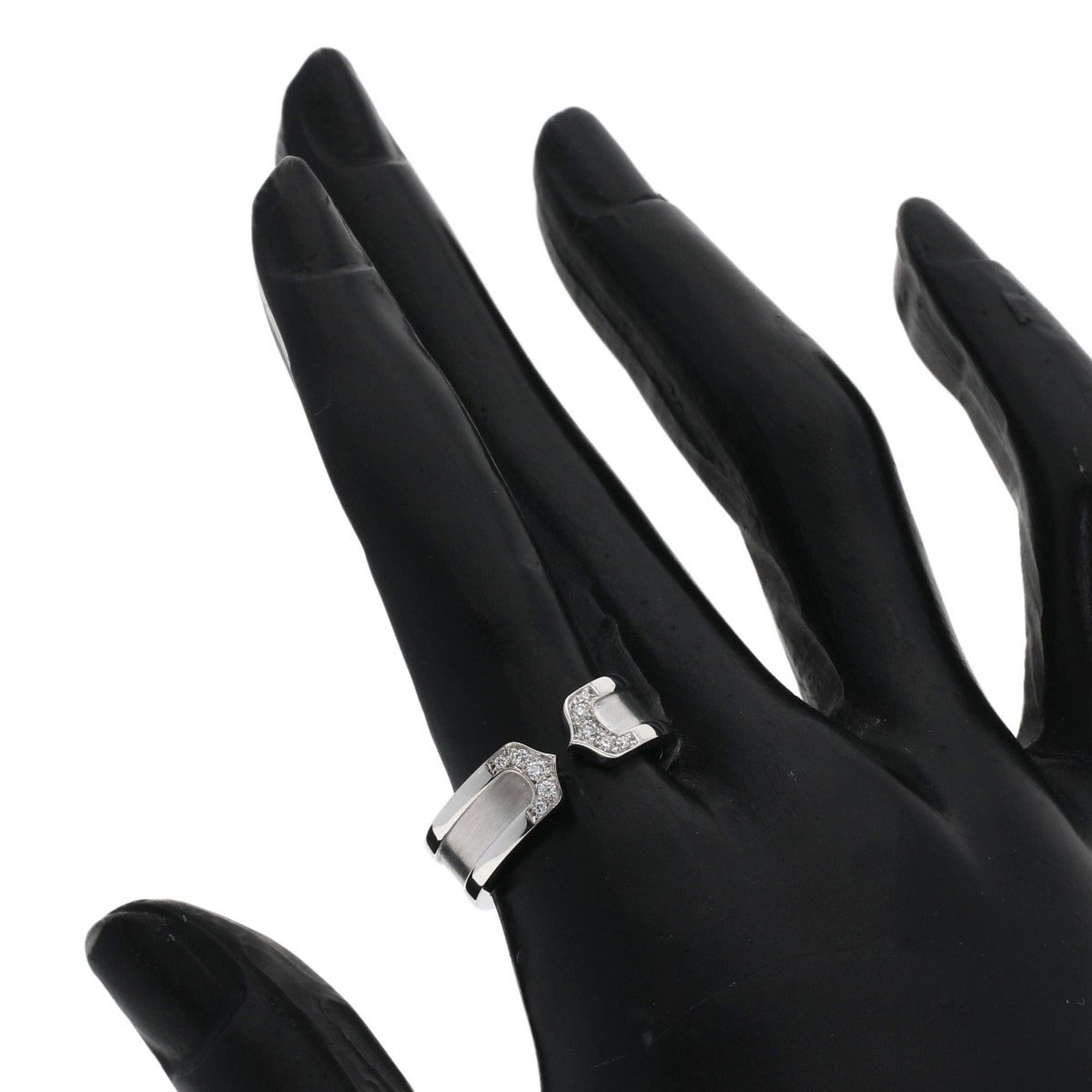 Cartier Cartier C2 Ring, Diamond, Small, #54, 18K White Gold, Women's, CARTIER Size ONE SIZE - 7 Thumbnail