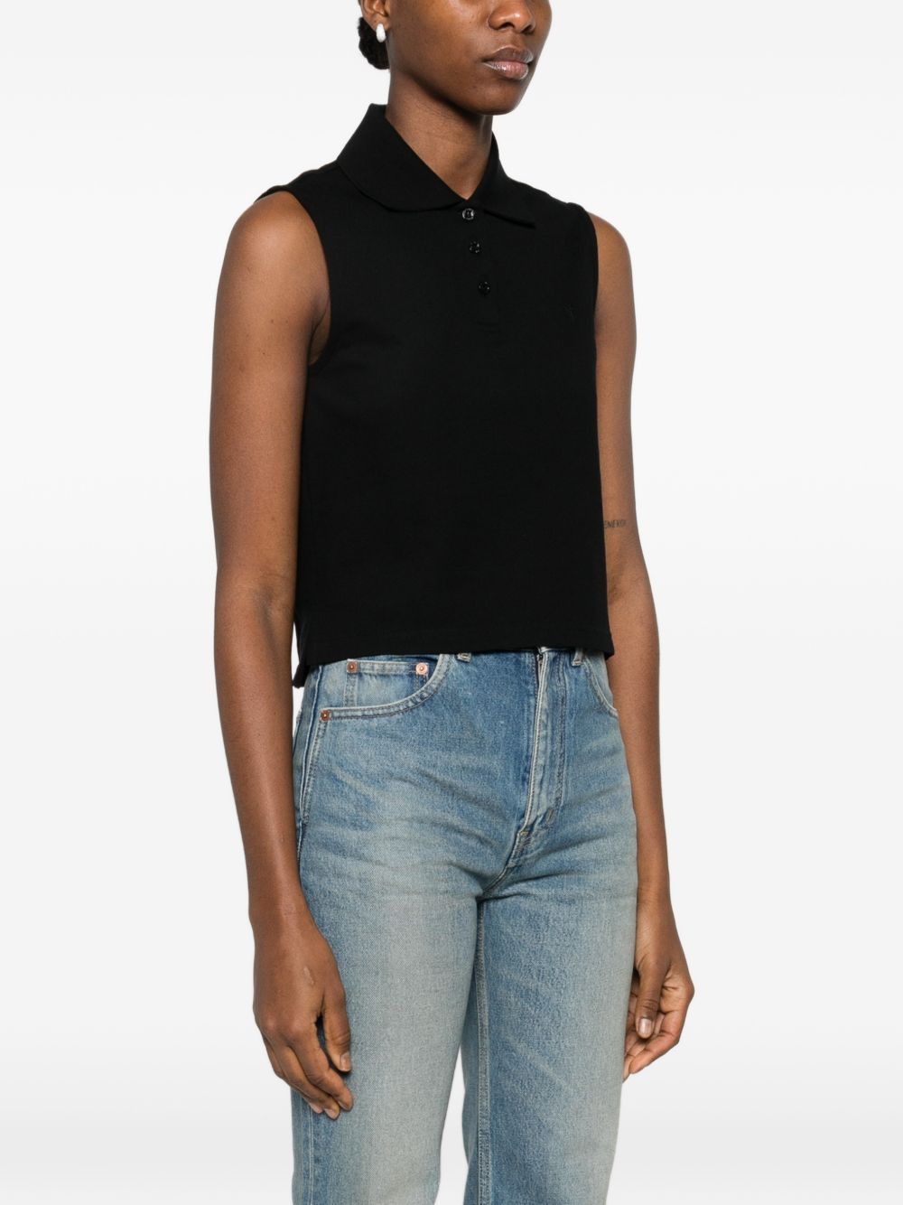 Saint Laurent Paris COTTON SLEEVELESS POLO SHIRT Size L / US 10 / IT 46 - 3 Thumbnail