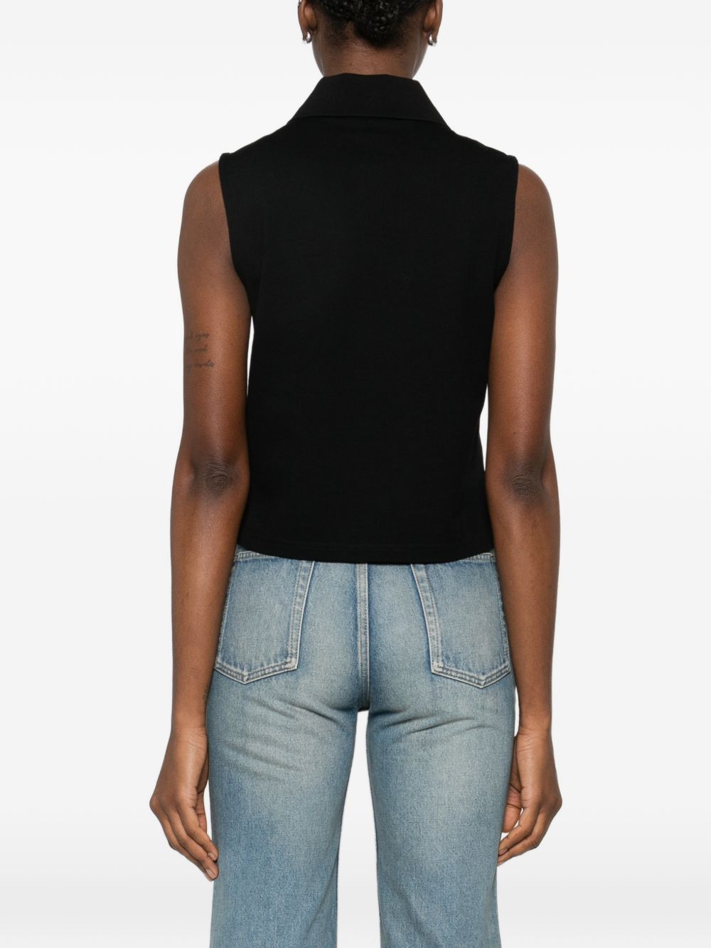 Saint Laurent Paris COTTON SLEEVELESS POLO SHIRT Size S / US 4 / IT 40 - 2 Thumbnail