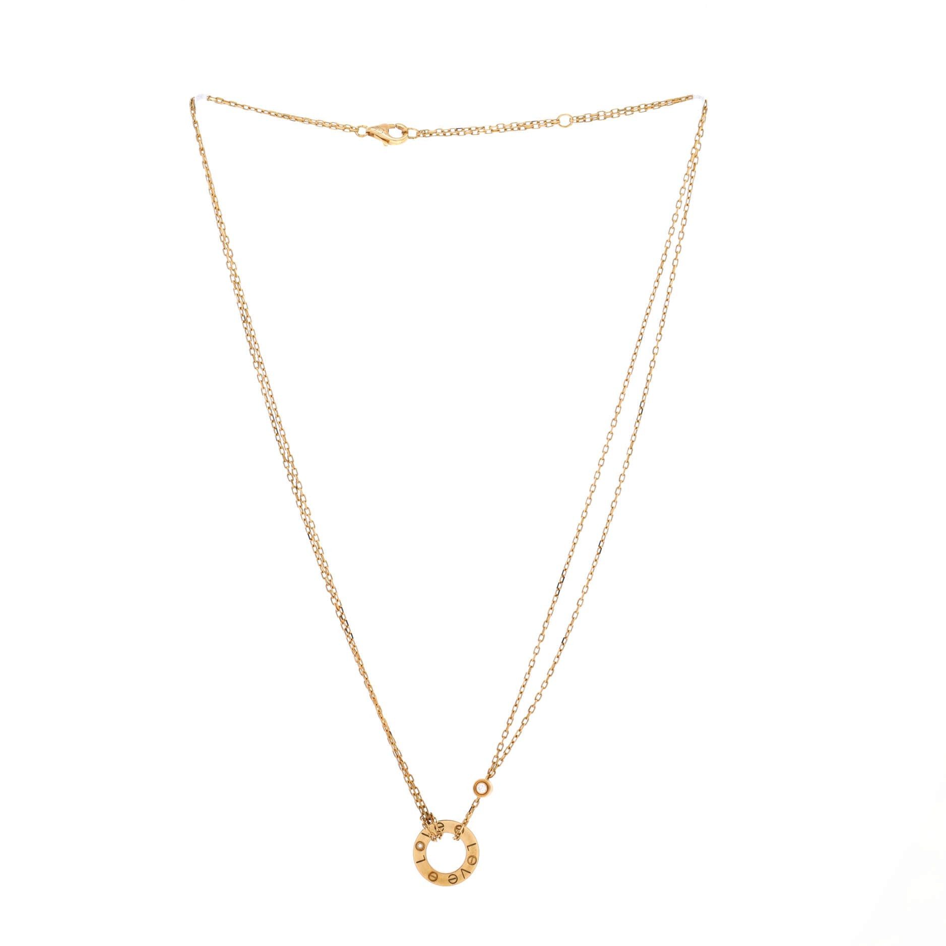 Cartier 2 Diamonds Love Pendant Necklace Size ONE SIZE - 3 Thumbnail