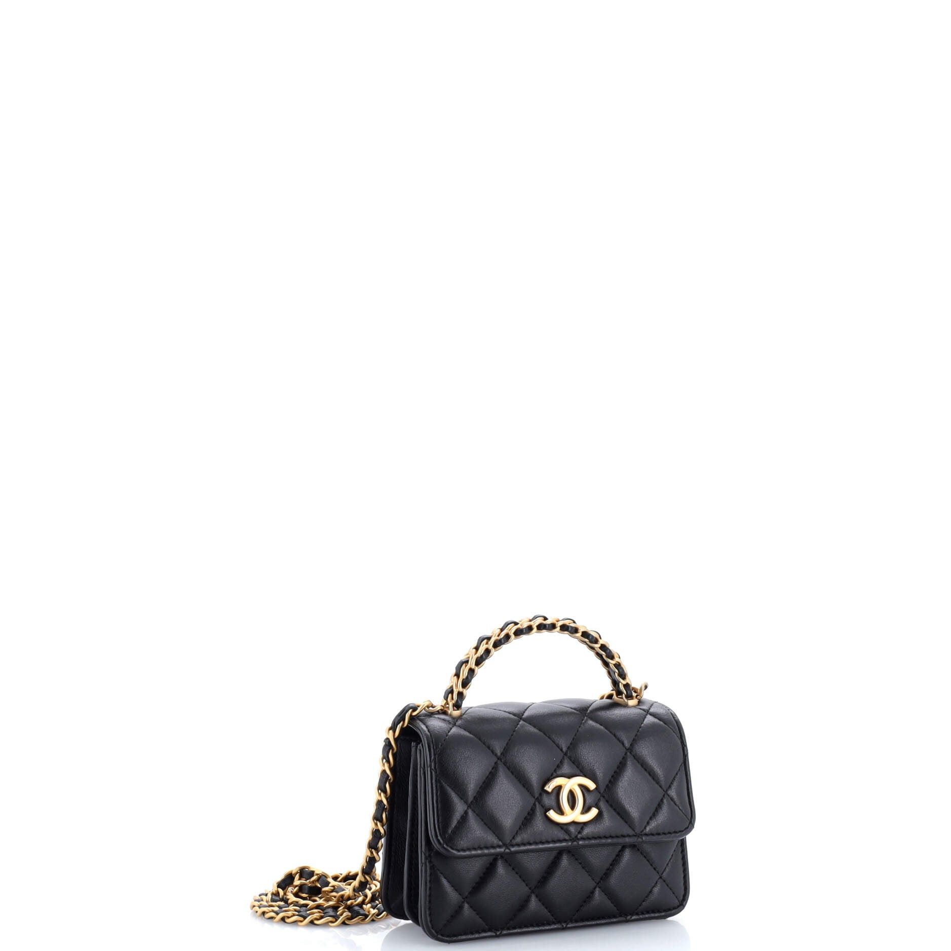 Chanel Woven Top Handle CC Flap Clutch on Chain Size ONE SIZE - 2 Thumbnail