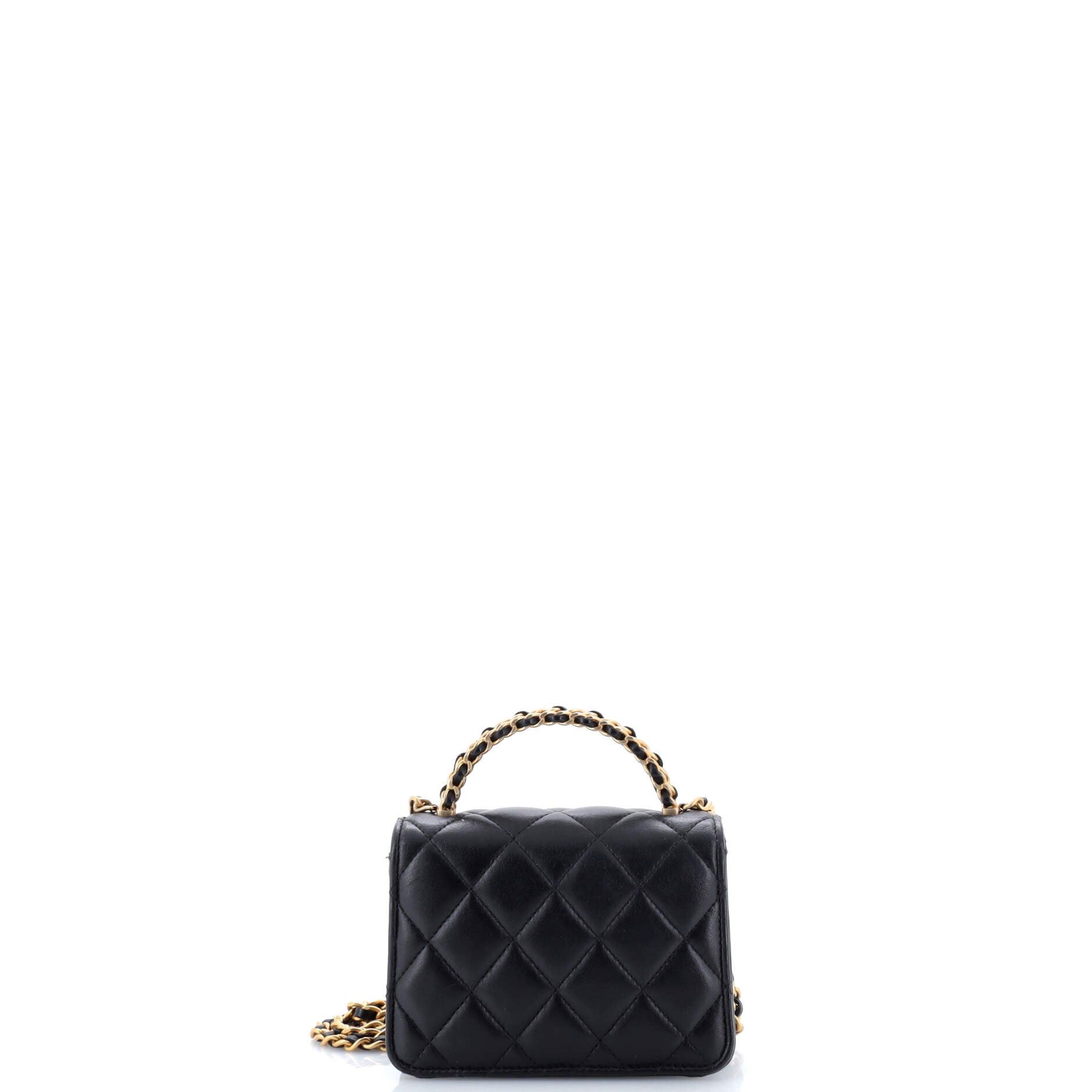 Chanel Woven Top Handle CC Flap Clutch on Chain Size ONE SIZE - 3 Thumbnail
