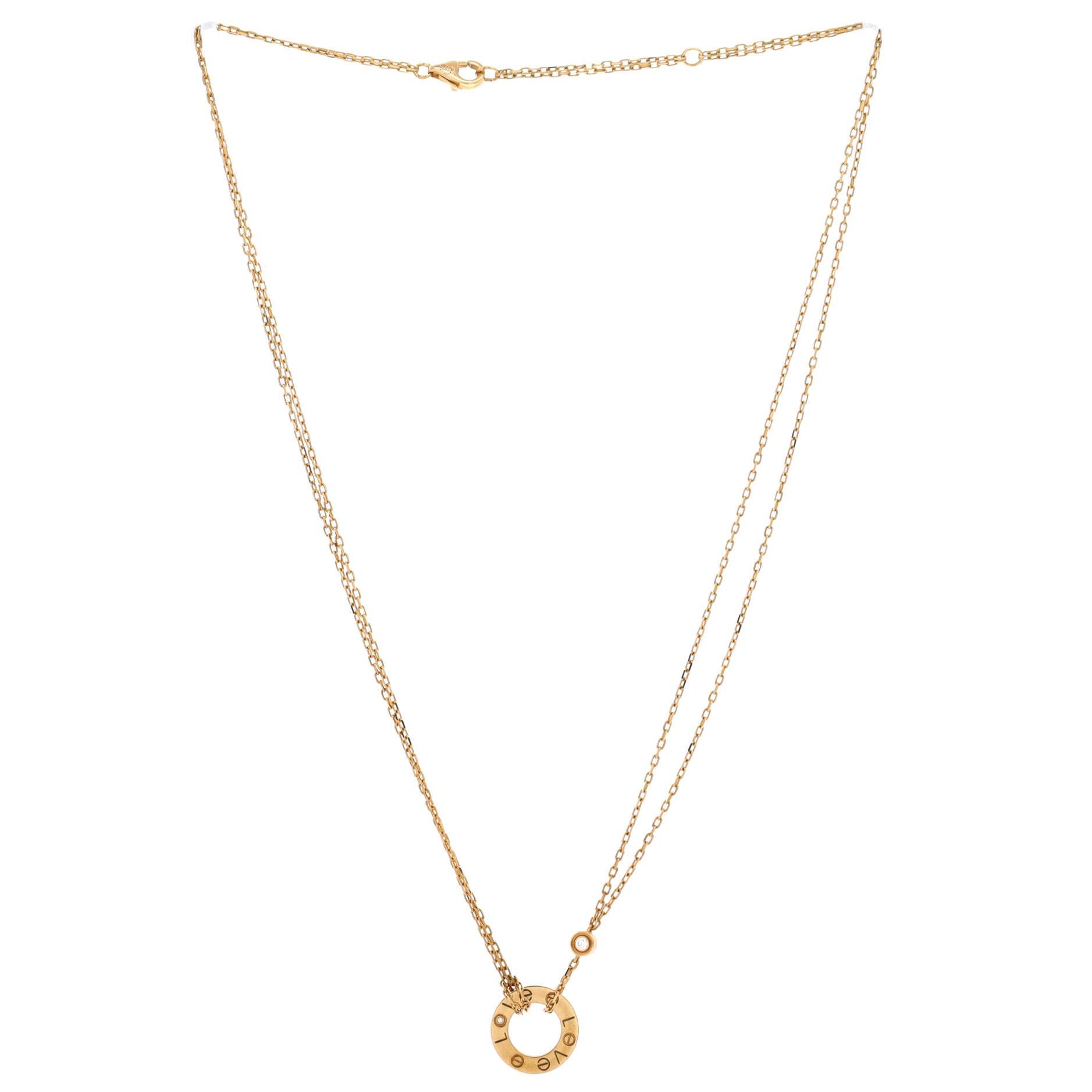 Cartier 2 Diamonds Love Pendant Necklace Size ONE SIZE - 3 Thumbnail