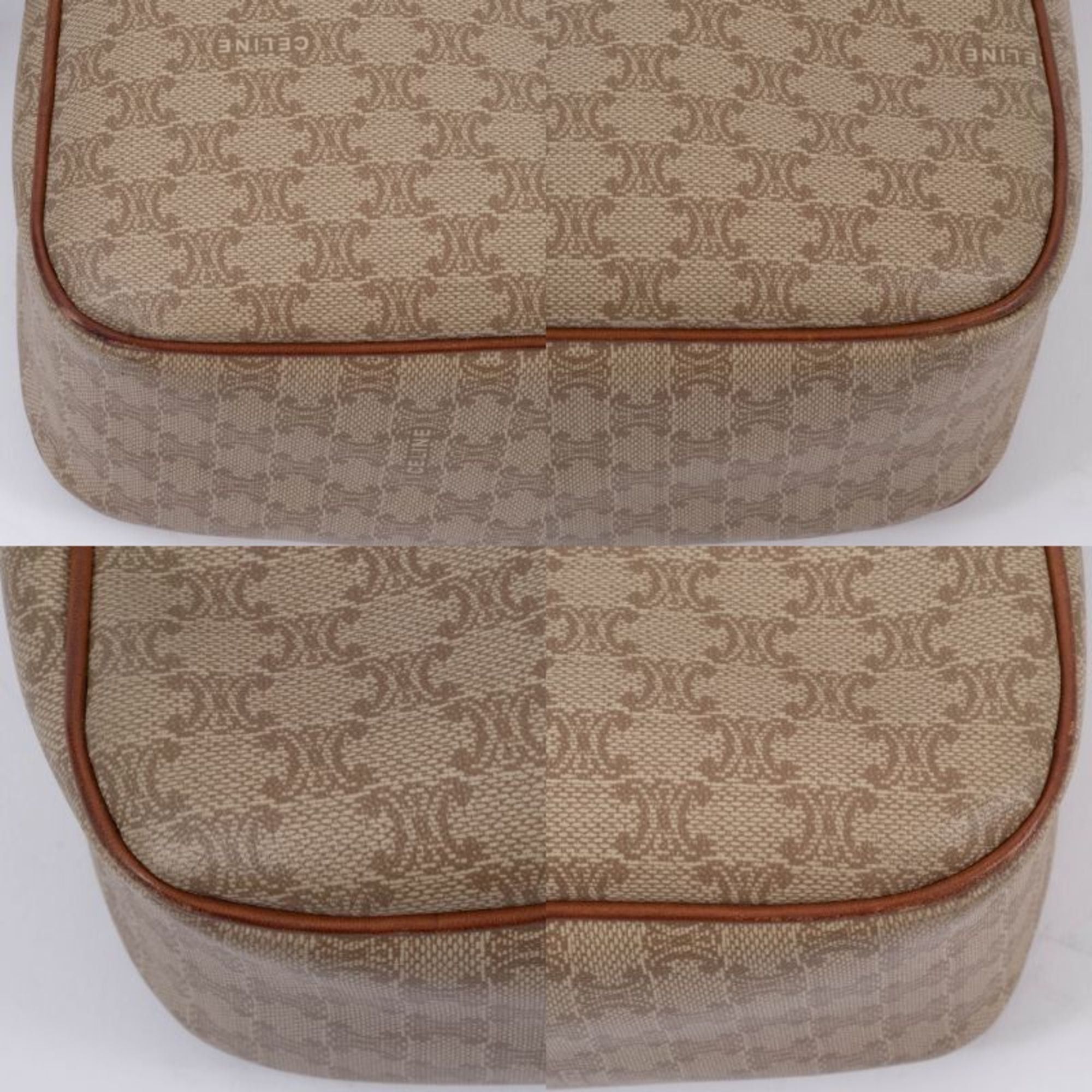 Celine Celine Women's Shoulder Bag in Beige Macadam Leather Size ONE SIZE - 18 Thumbnail