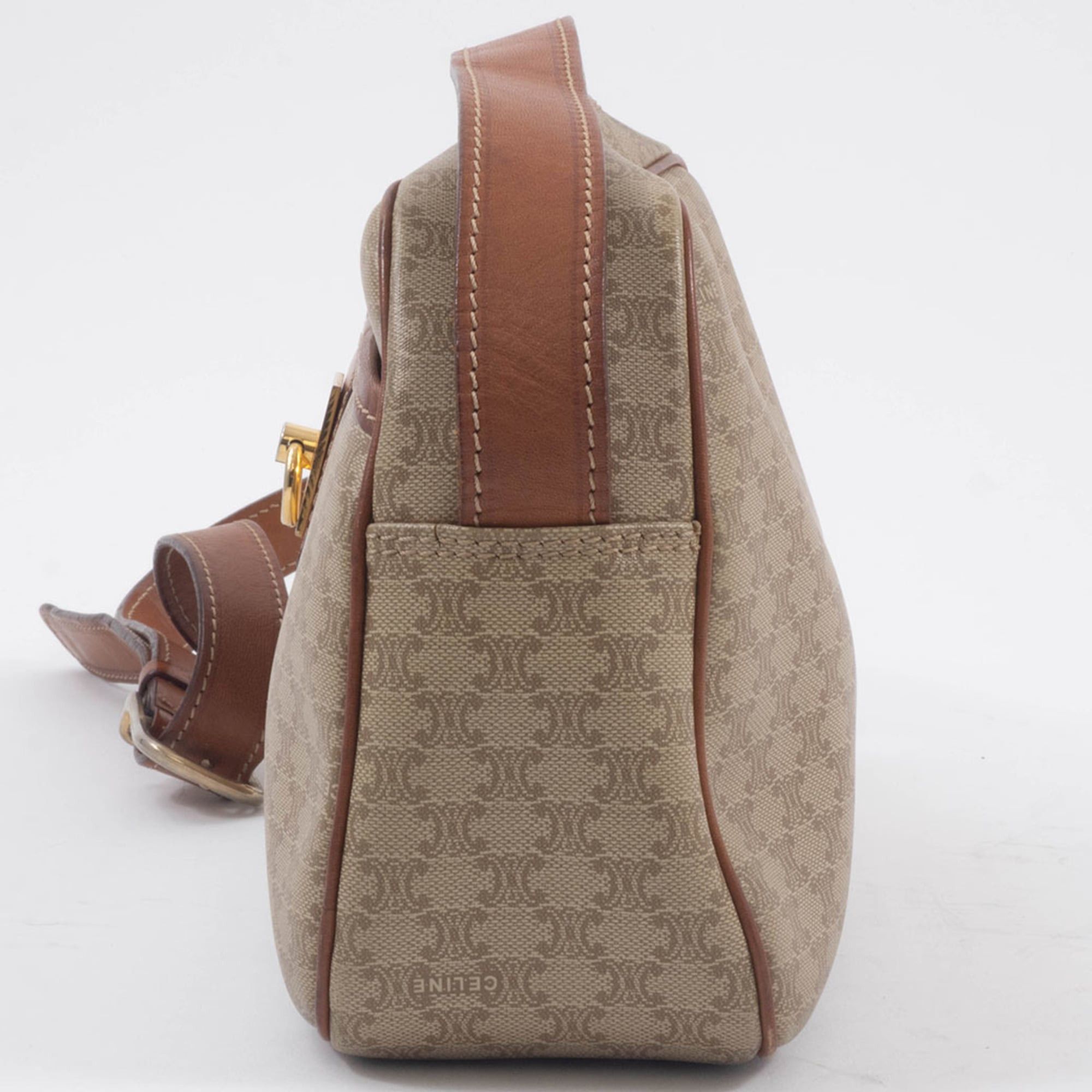 Celine Celine Women's Shoulder Bag in Beige Macadam Leather Size ONE SIZE - 5 Thumbnail