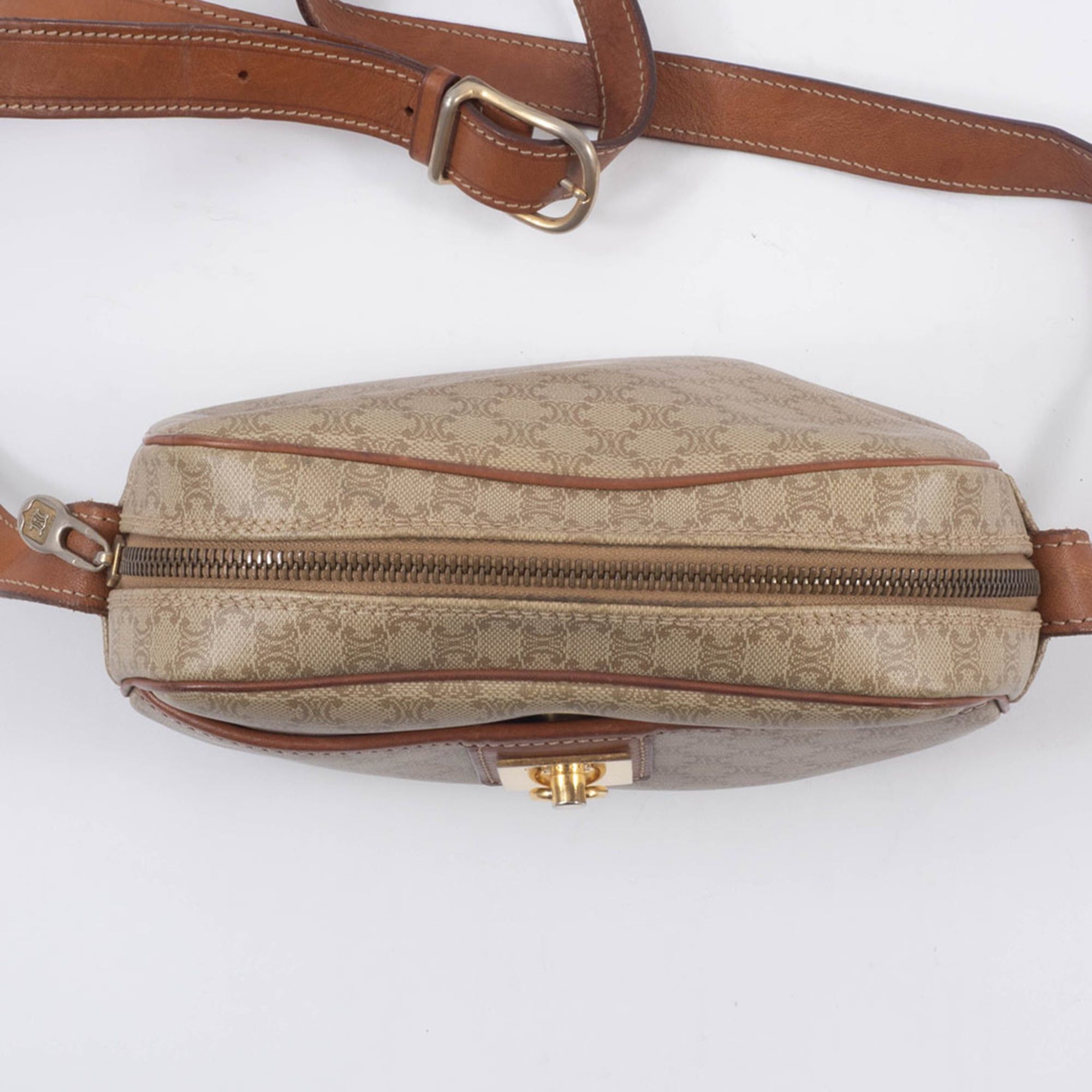 Celine Celine Women's Shoulder Bag in Beige Macadam Leather Size ONE SIZE - 6 Thumbnail
