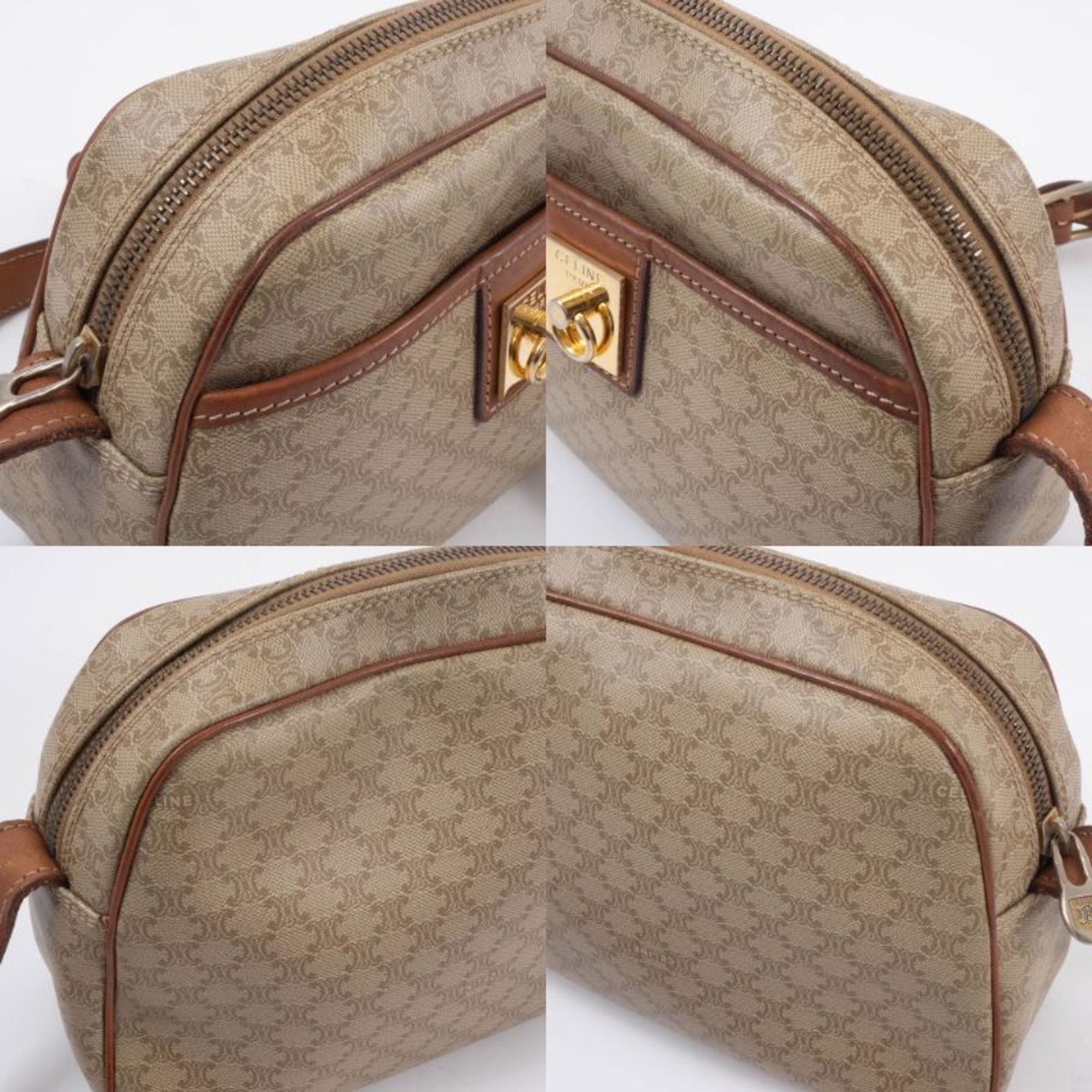 Celine Celine Women's Shoulder Bag in Beige Macadam Leather Size ONE SIZE - 19 Thumbnail