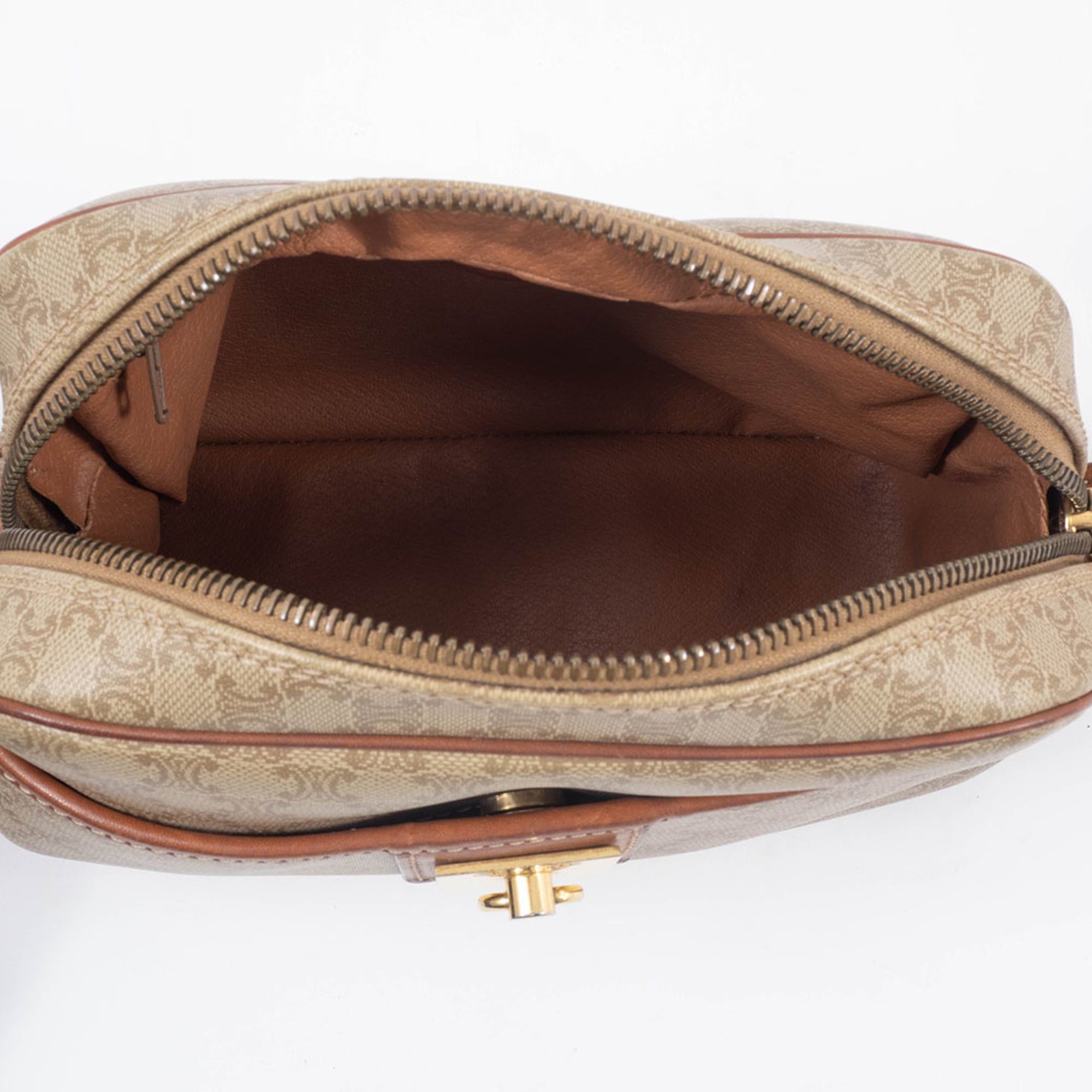 Celine Celine Women's Shoulder Bag in Beige Macadam Leather Size ONE SIZE - 13 Thumbnail