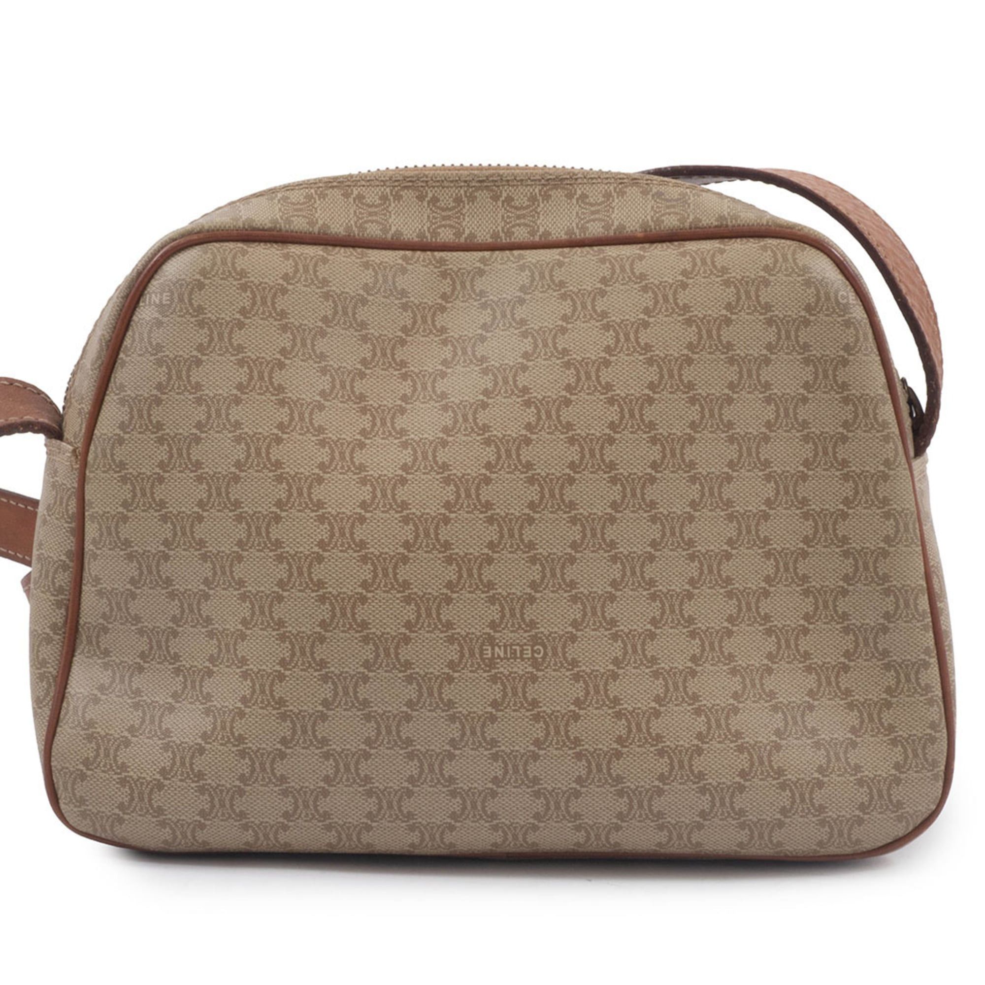 Celine Celine Women's Shoulder Bag in Beige Macadam Leather Size ONE SIZE - 3 Thumbnail
