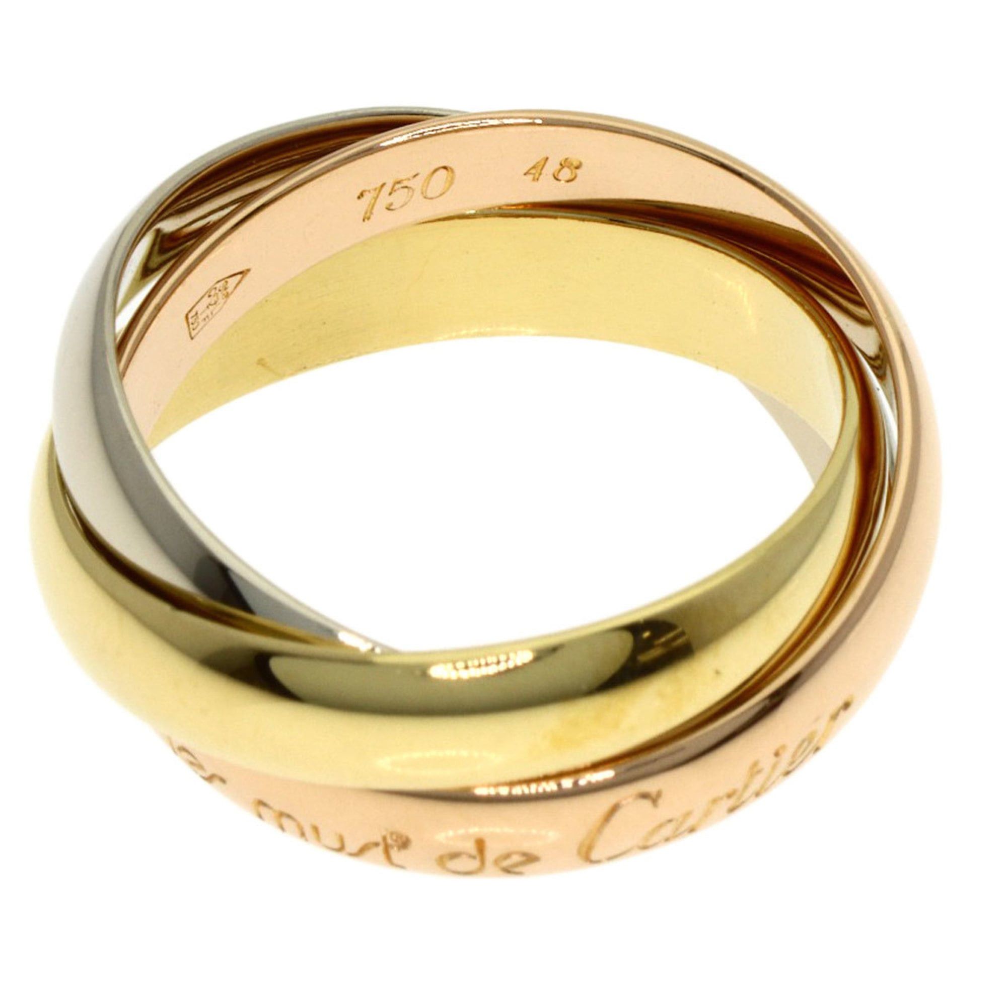 Cartier Cartier Trinity #48 Ring, 18K Yellow Gold/18KPG/18KWG, Women's Size ONE SIZE - 3 Thumbnail