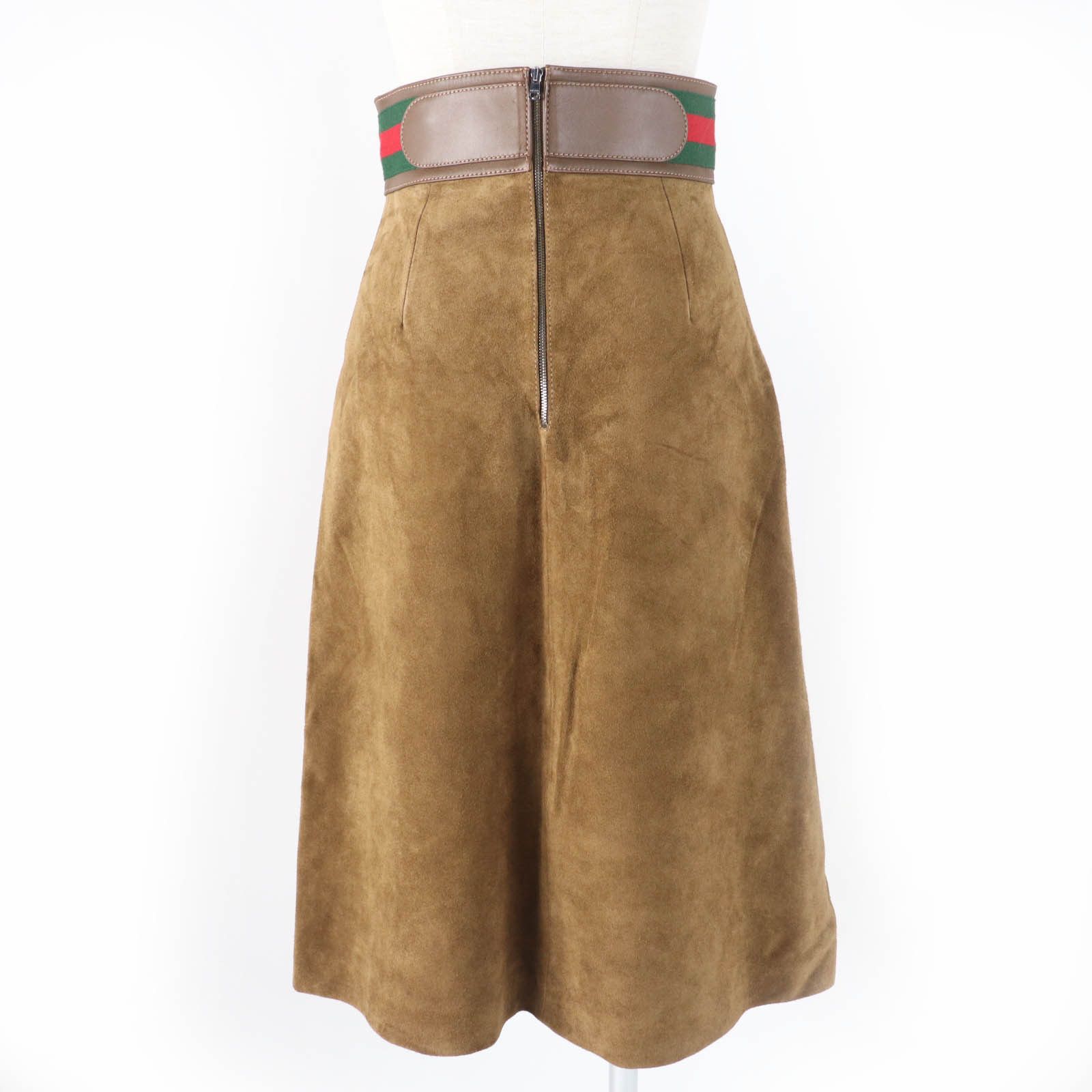 Gucci Gucci Gucci Cowhide Flare Skirt Leather Skirts 626888 DUTY FREE for USA Size ONE SIZE - 4 Thumbnail