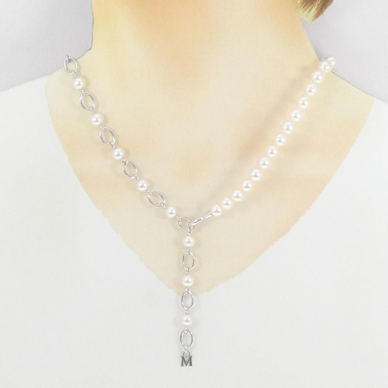 Mikimoto Mikimoto Mikimoto Liberte Silver Pearl Necklace Precious Metal Necklace KZ1703PB DUTY FREE for USA Size ONE SIZE - 7 Thumbnail
