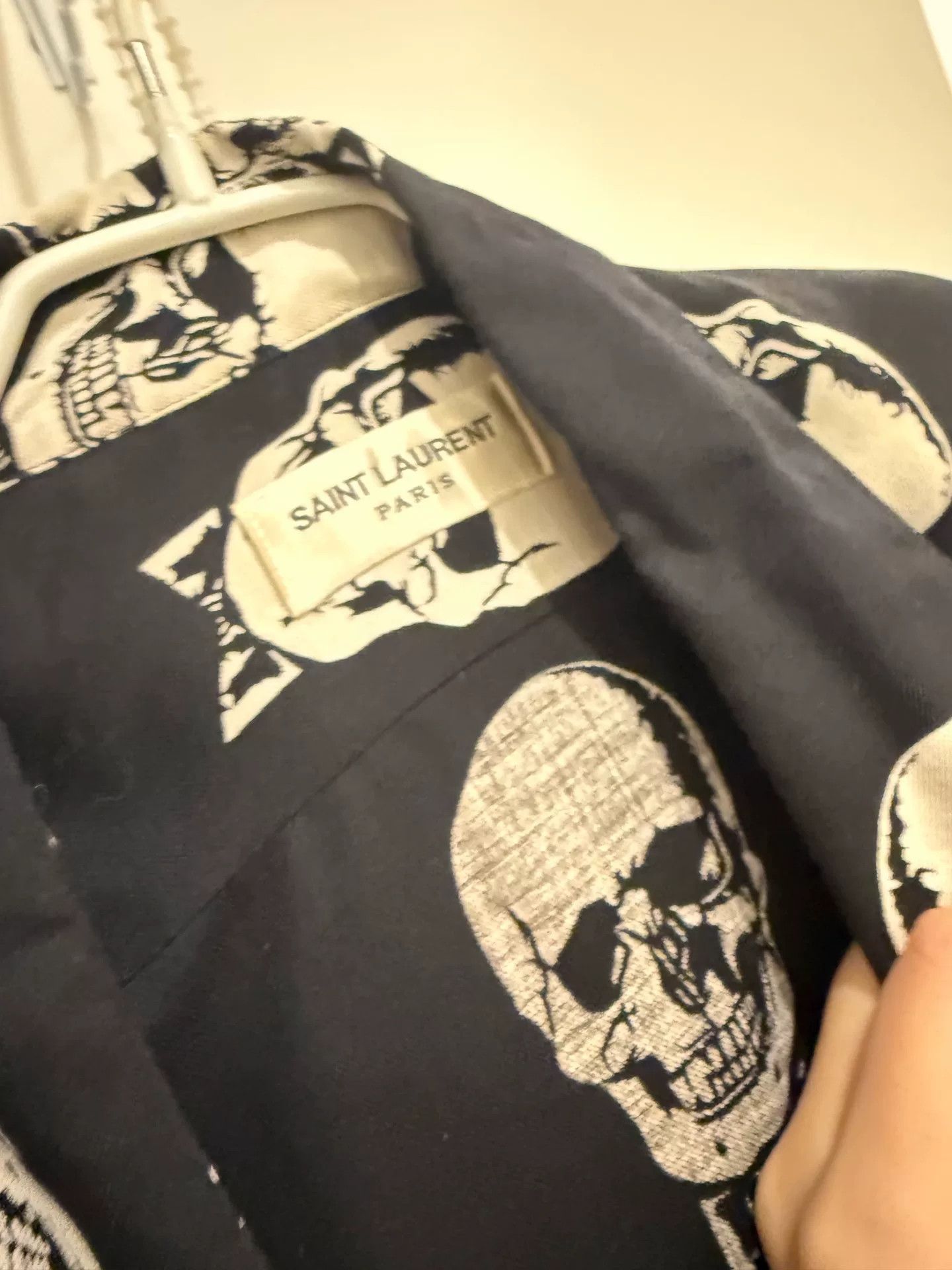 Saint Laurent Paris Saint Laurent Black Skull Pattern Dress Size US M / EU 48-50 / 2 - 5 Thumbnail