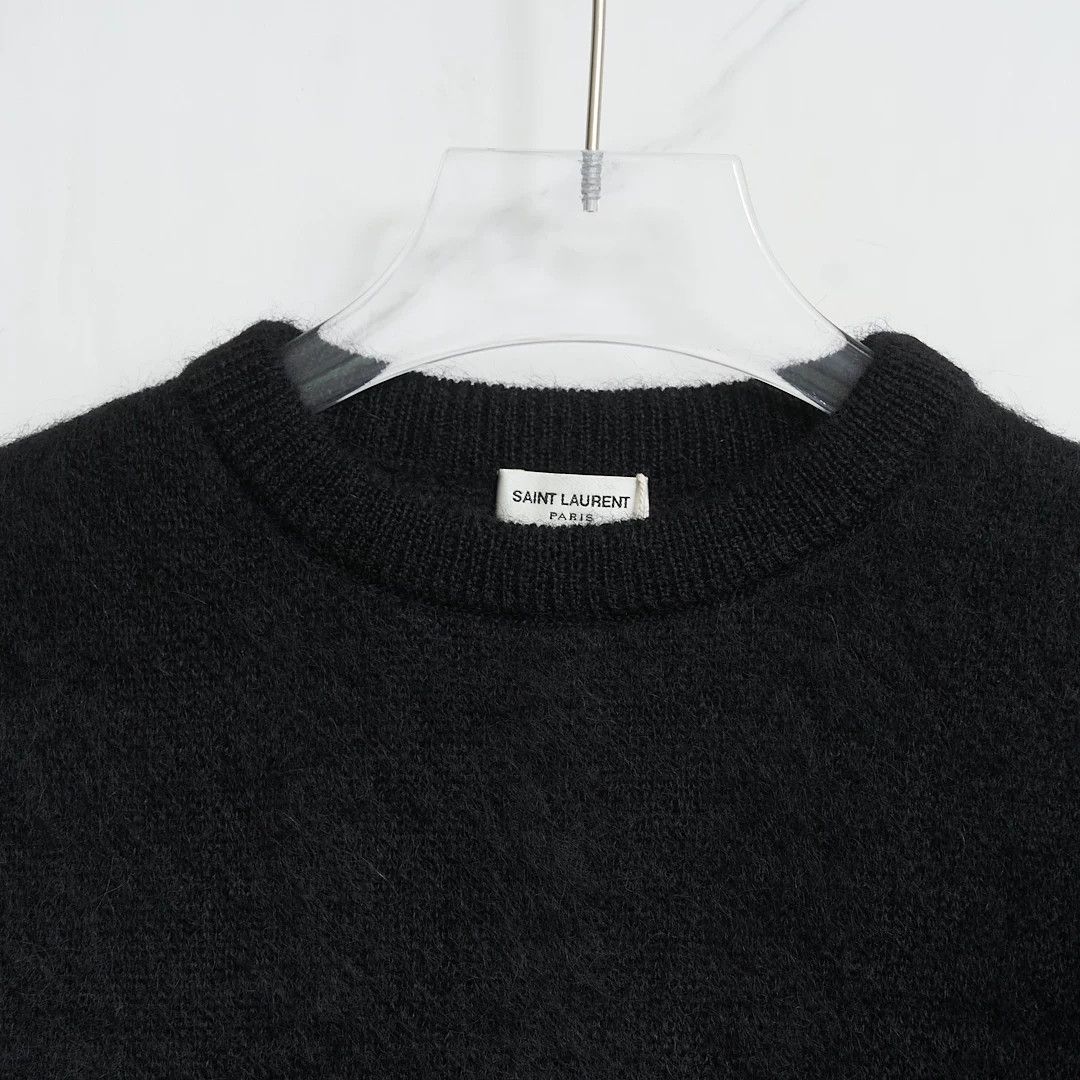 Saint Laurent Paris Saint Laurent Men's Black Crewneck Sweater Size US M / EU 48-50 / 2 - 2 Thumbnail