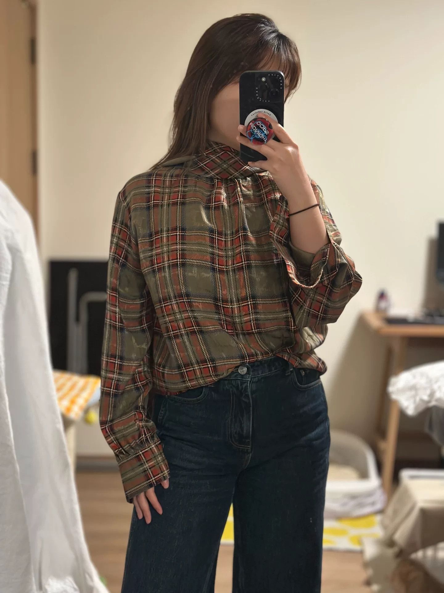 Saint Laurent Paris Yves Saint Laurent Vintage Plaid Silk Shirt Size M / US 6-8 / IT 42-44 - 5 Thumbnail