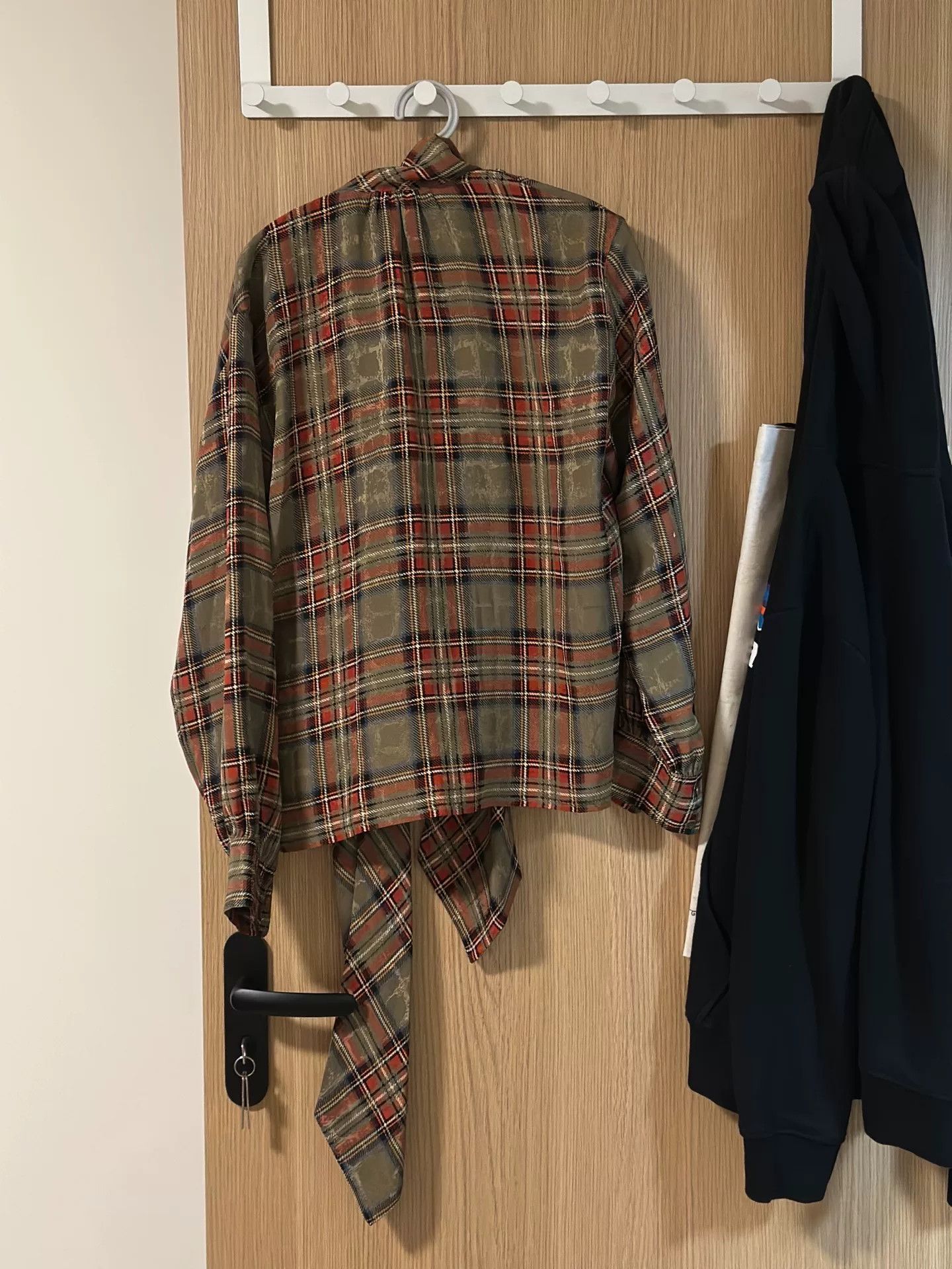 Saint Laurent Paris Yves Saint Laurent Vintage Plaid Silk Shirt Size M / US 6-8 / IT 42-44 - 2 Thumbnail