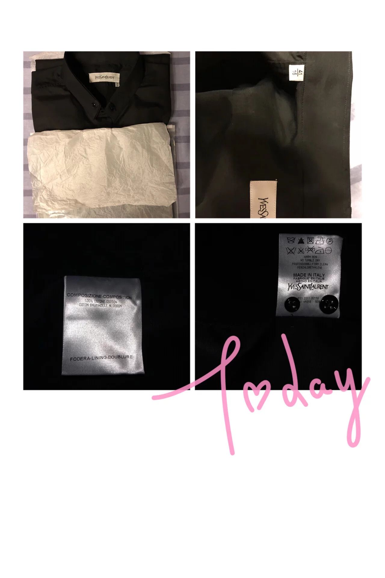 Saint Laurent Paris YSL Limited Edition Black Shirt Size US M / EU 48-50 / 2 - 10 Thumbnail