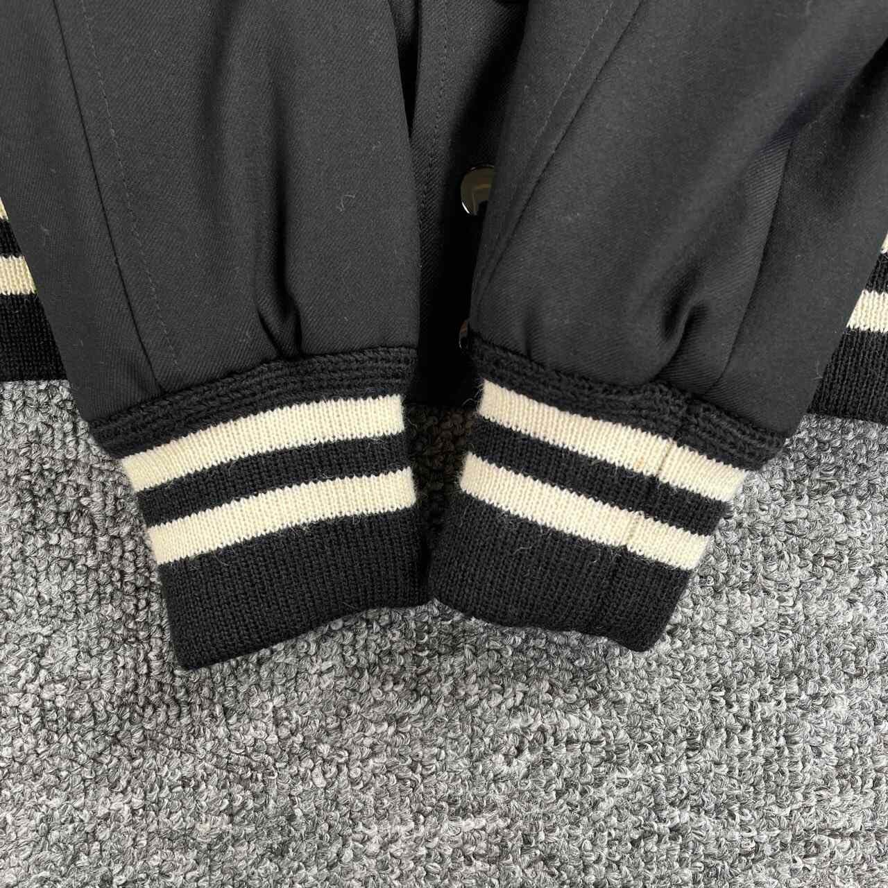 Saint Laurent Paris Saint Laurent Black Leather Sleeves Varsity Jacket Size US M / EU 48-50 / 2 - 4 Thumbnail