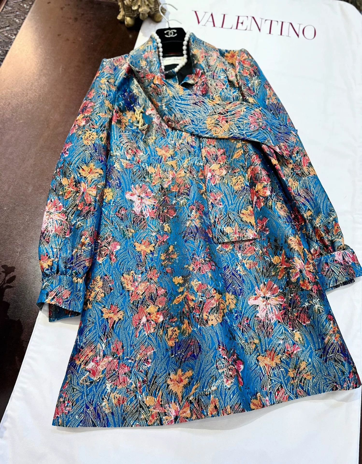 Saint Laurent Paris YSL Saint Laurent Floral Embroidered Dress Size M / US 6-8 / IT 42-44 - 4 Thumbnail