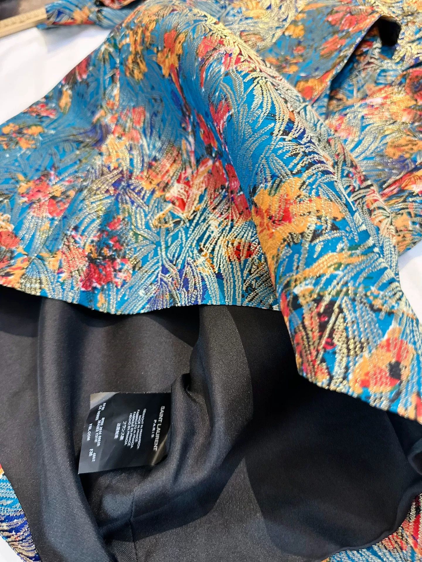 Saint Laurent Paris YSL Saint Laurent Floral Embroidered Dress Size M / US 6-8 / IT 42-44 - 9 Thumbnail