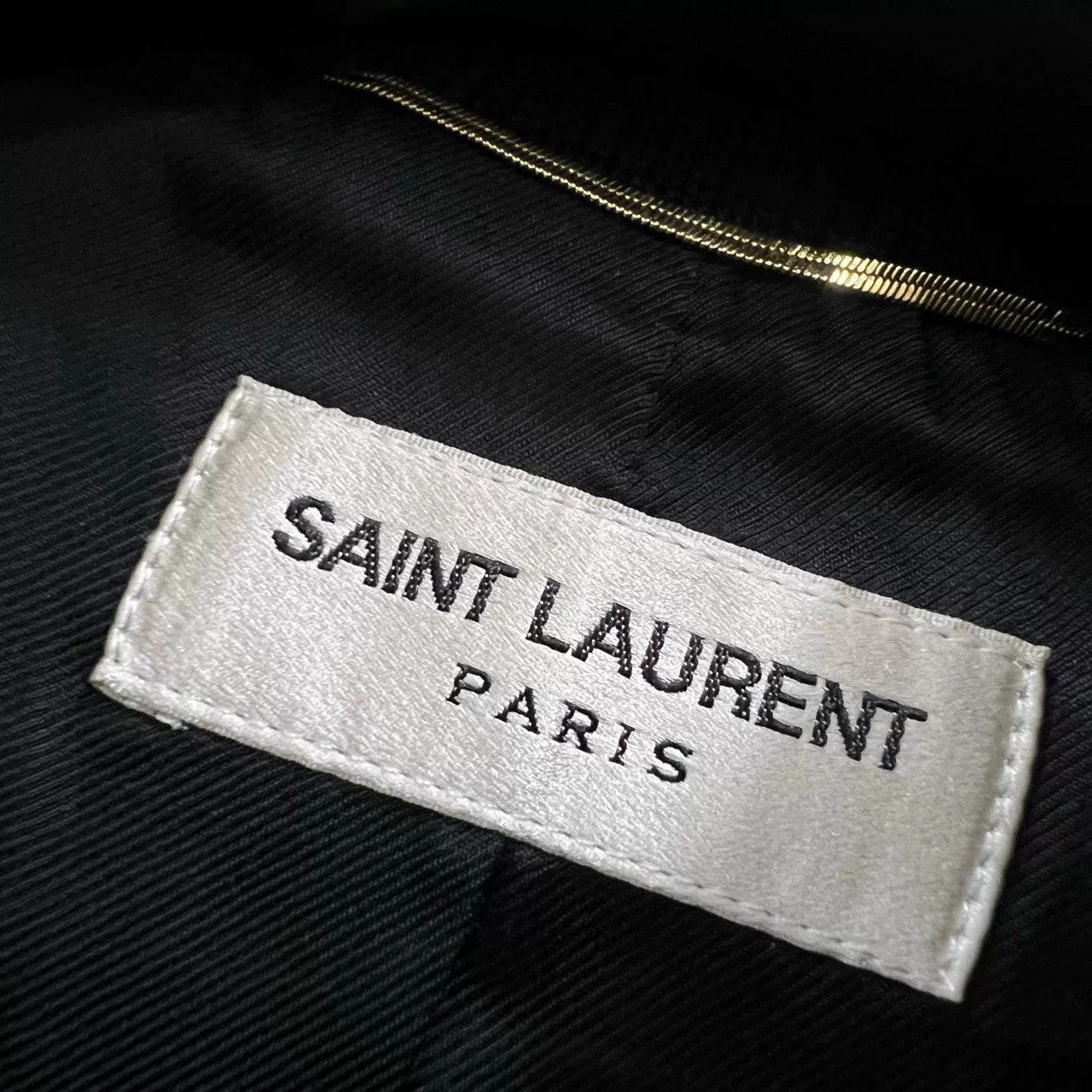 Saint Laurent Paris Saint Laurent Dark Blue Leather Patch Jacket Size US M / EU 48-50 / 2 - 3 Thumbnail